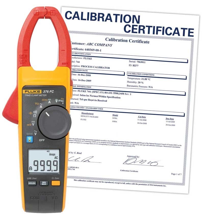 Fluke 376 FC-NIST True RMS AC/DC Clamp Meter with iFlex,