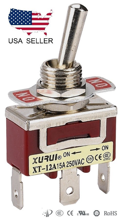 HEAVY DUTY SPDT ON-ON TOGGLE SWITCH 20A 125V, 15A 250V SPADE TERMINALS (12A)