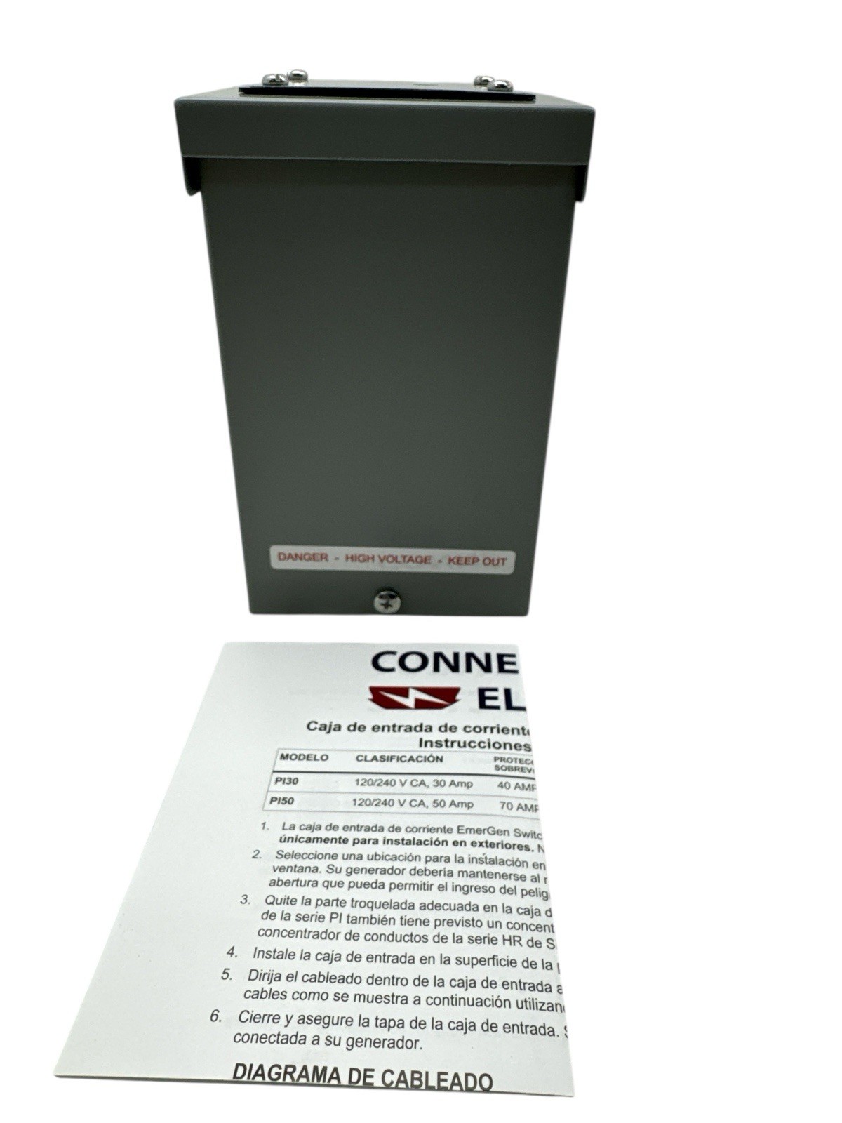 Connecticut Electric 50A Generator Power Inlet Box with Cover EGSPI50 (OB)