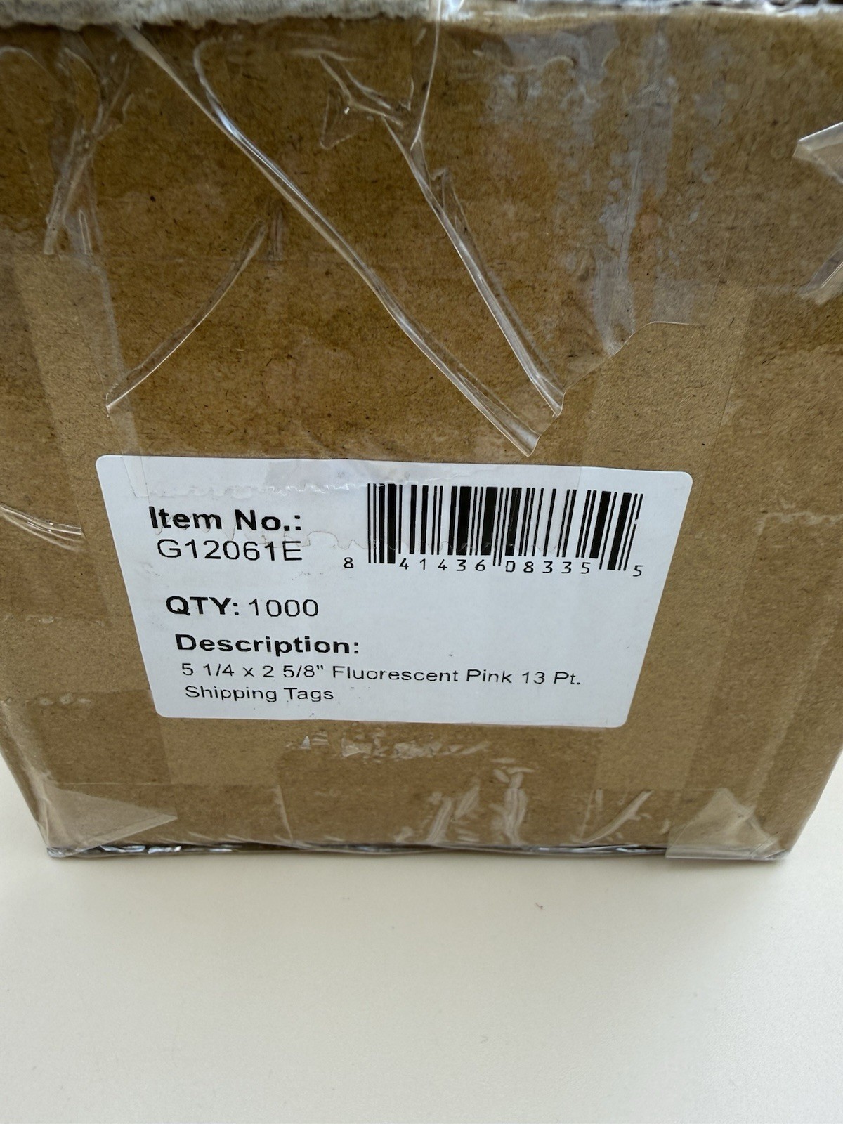 Box of 1000 5 1/4″ x 2 5/8″ Shipping Inventory Tags Fluorescent Pink 13 Pt