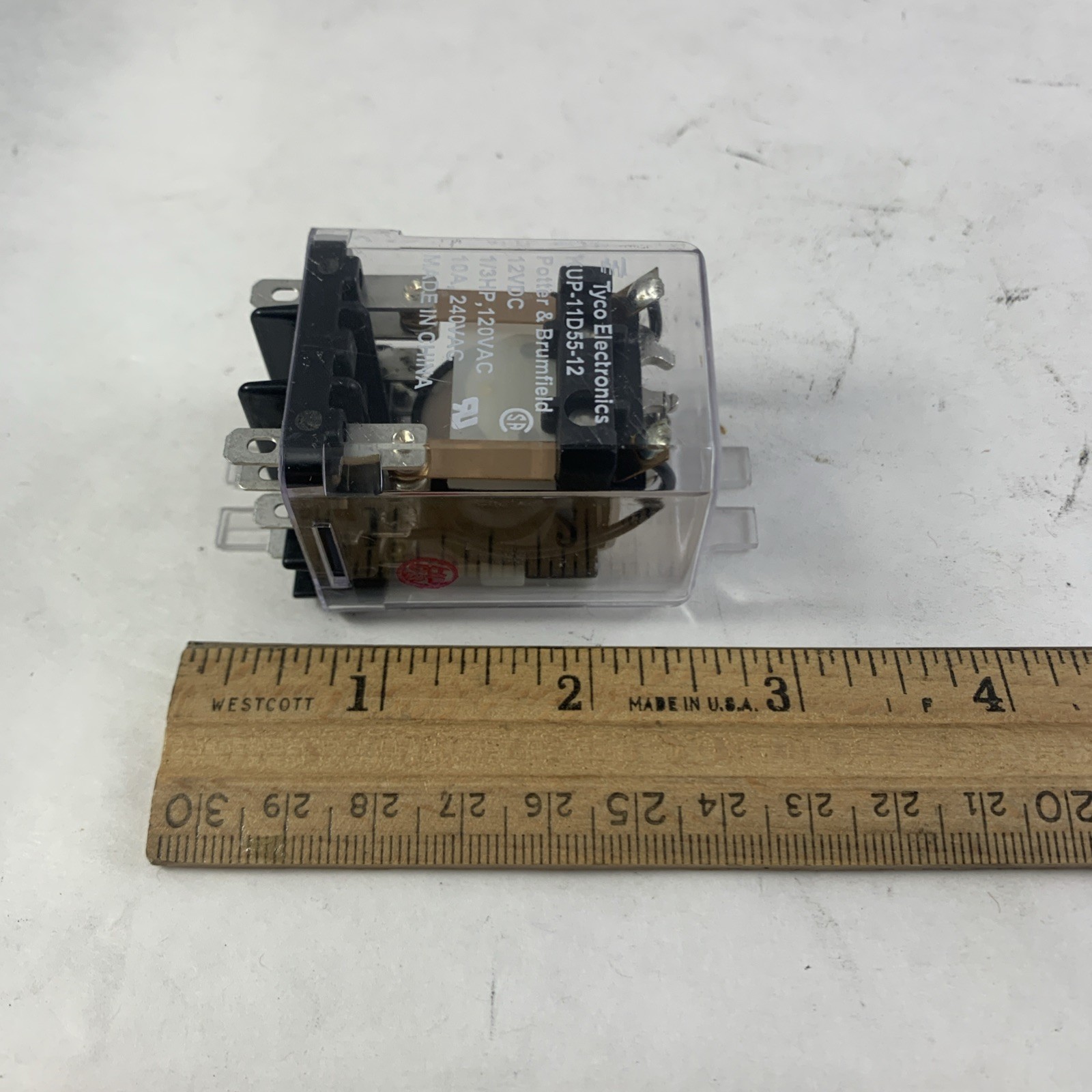 Potter & Brumfield Relay KUP-11D55-12 12VDC 1/3 HP 120VAC 10A 240VAC Tyco #1023H