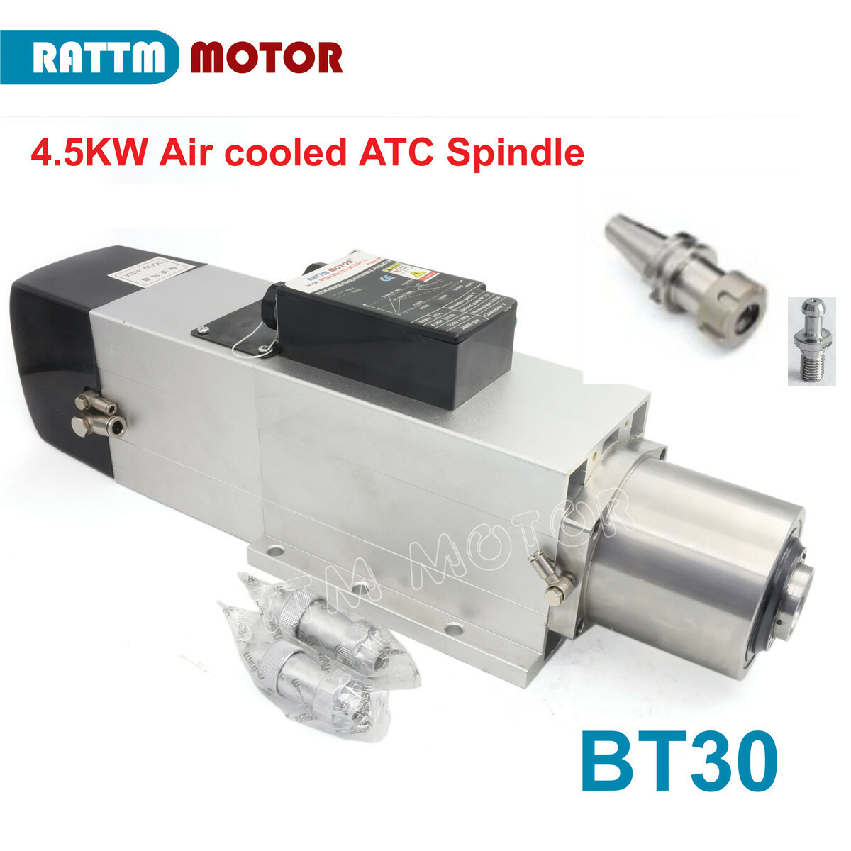 〖US〗4.5KW ATC BT30 Air Cooled CNC Spindle motor Automatic Tool Change 24000rpm