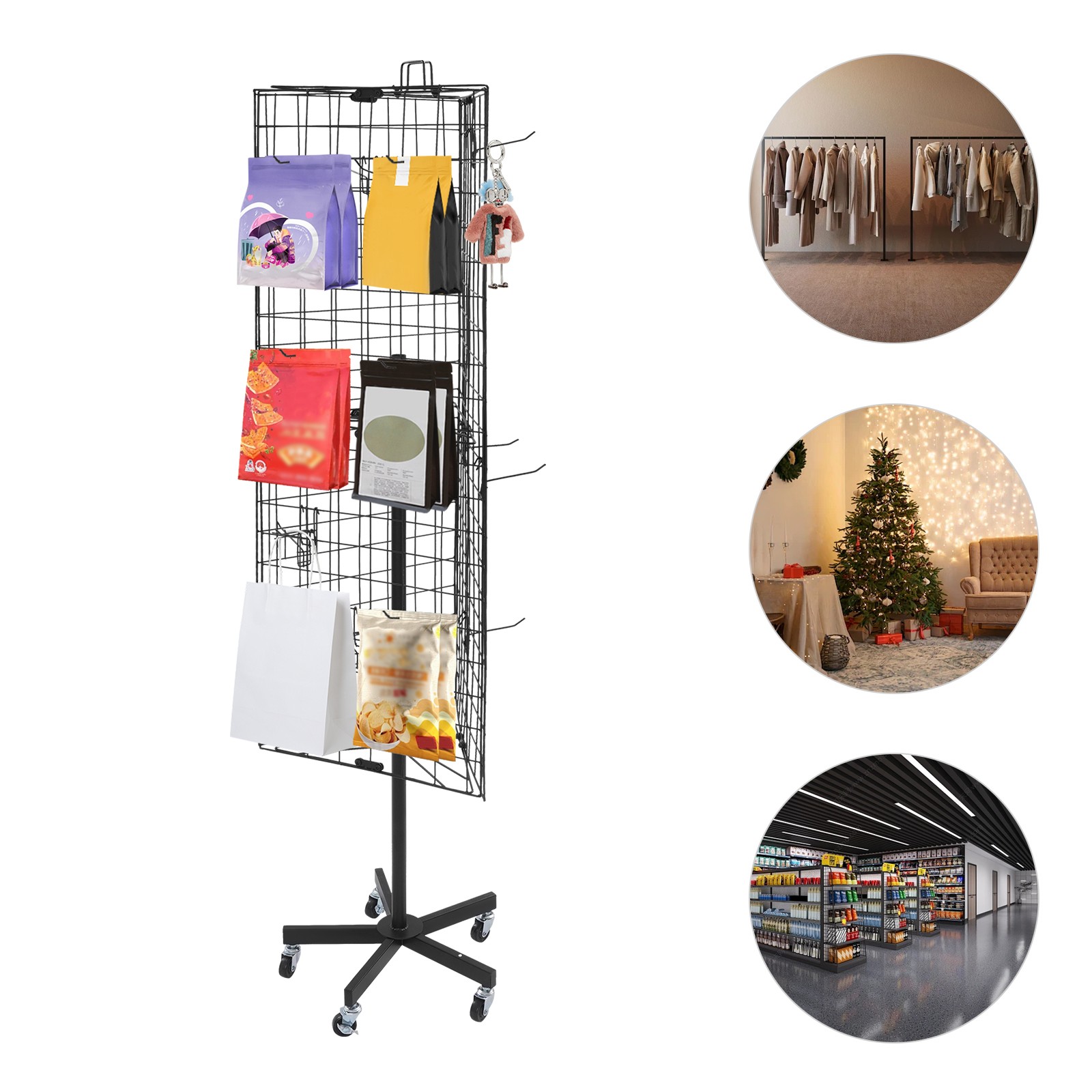 Triangular Grid Panel Display Stand Floor Standing Gridwall Display Stand