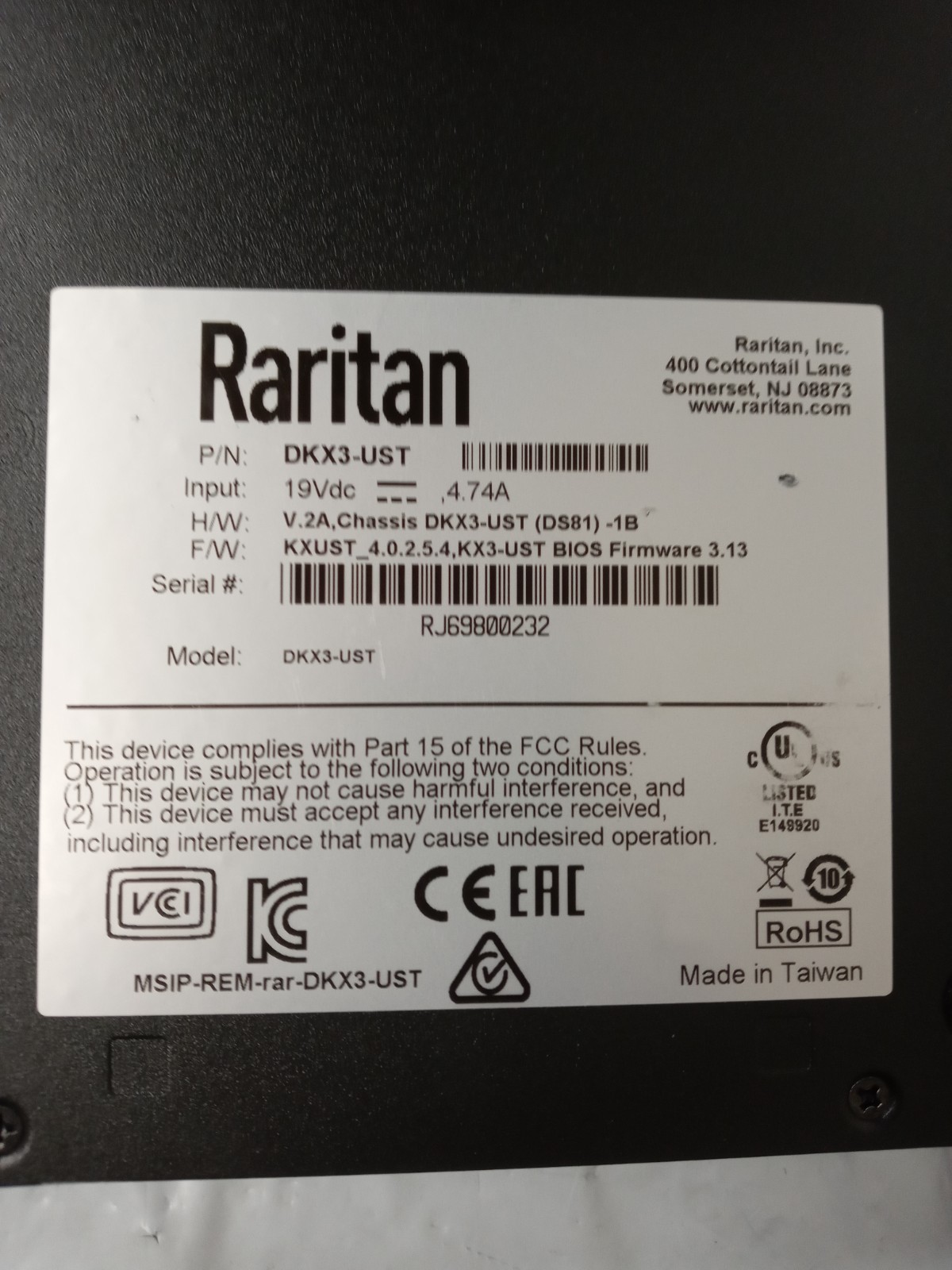 SURPLUS Raritan DKX3-UST Celeron 2.7ghz 4GB 128GB SSD Dominion User Station