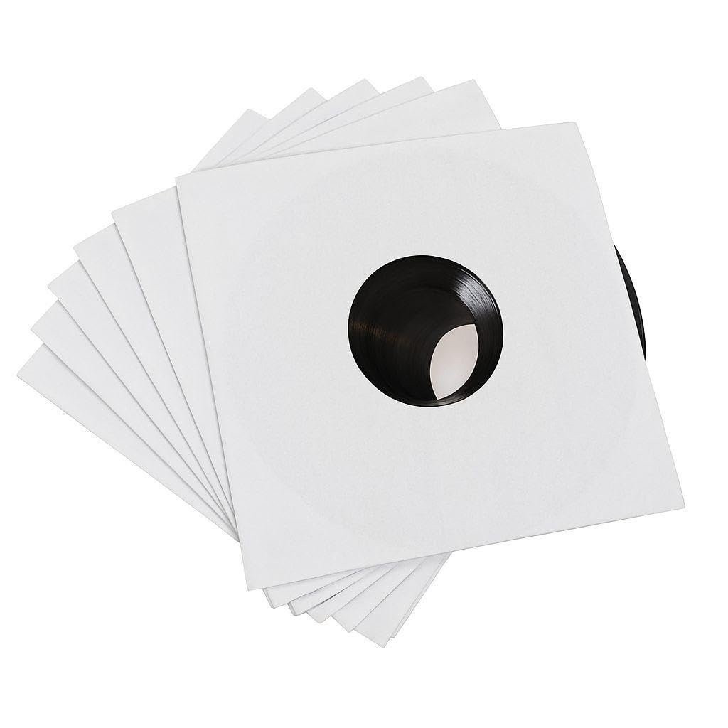 50 – Pack White Paper Vinyl Record Inner Sleeves 12-Inch LP Album