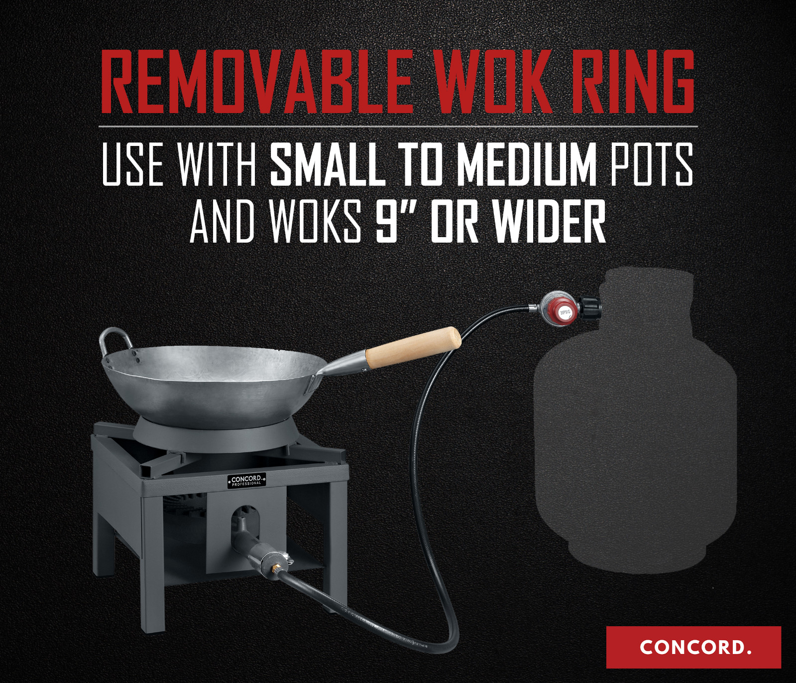 13″ Concord Professional Single Cyclone Wok Burner with Stand