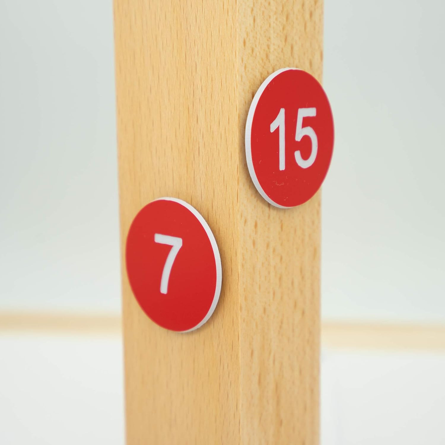 Plastic Number Tags Engraved Numbered Tags without Hole (1-100, Red)