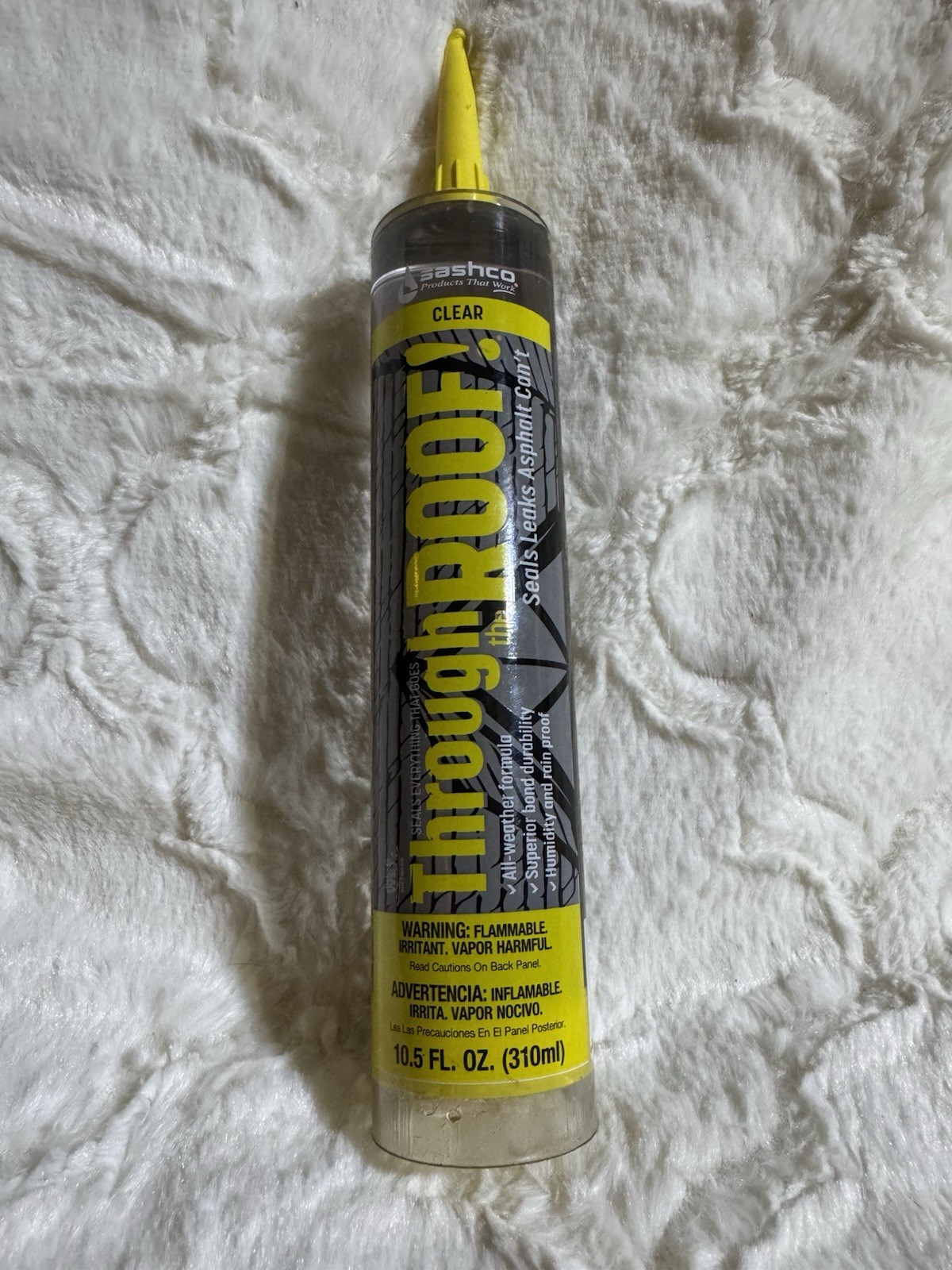 Sashco Through The Roof Gloss Clear Synthetic Rubber Roof Sealant 10.5 oz