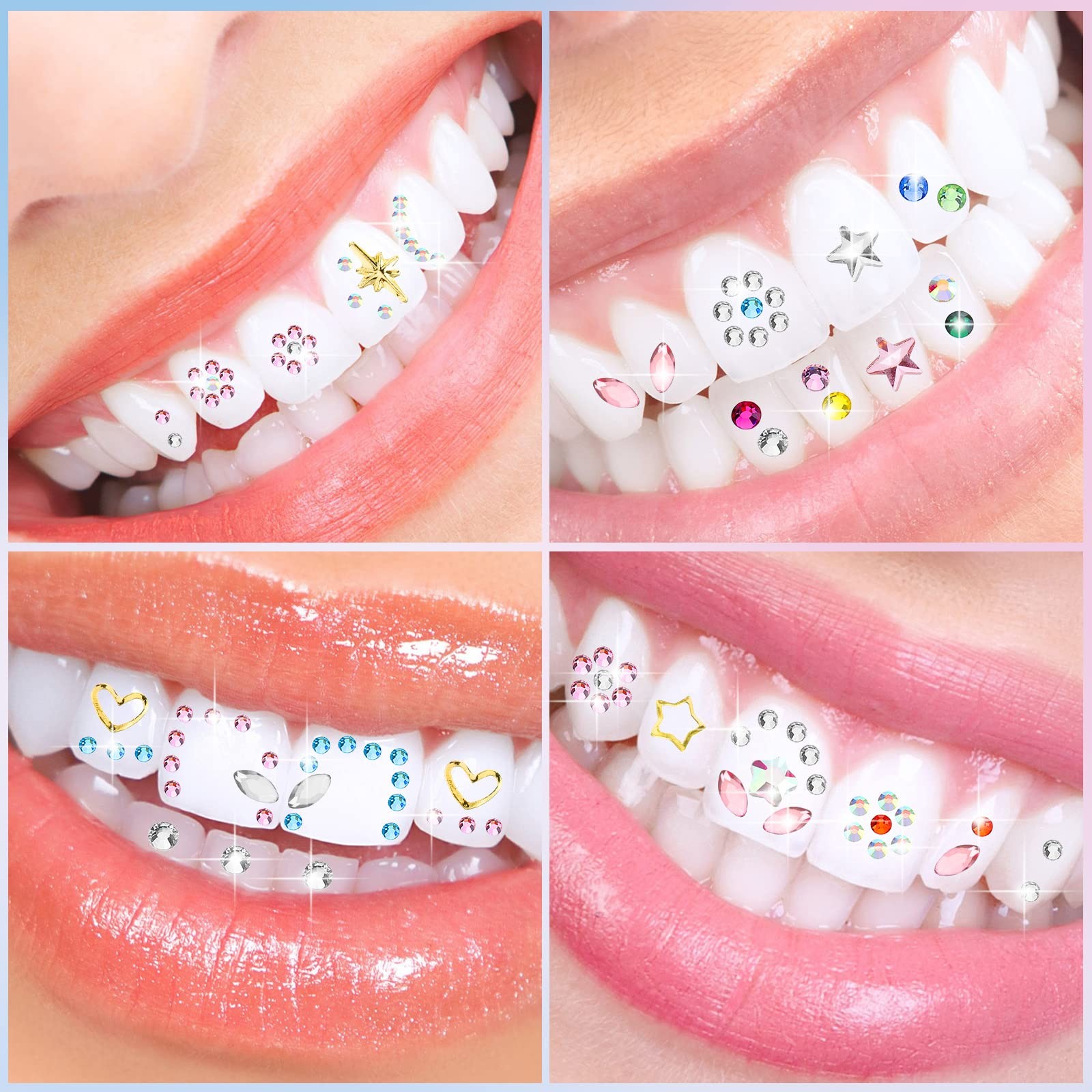 Sosation 377 Pieces Tooth Gem for Teeth Jewelry Kit 377 Piece Set, Cool Style