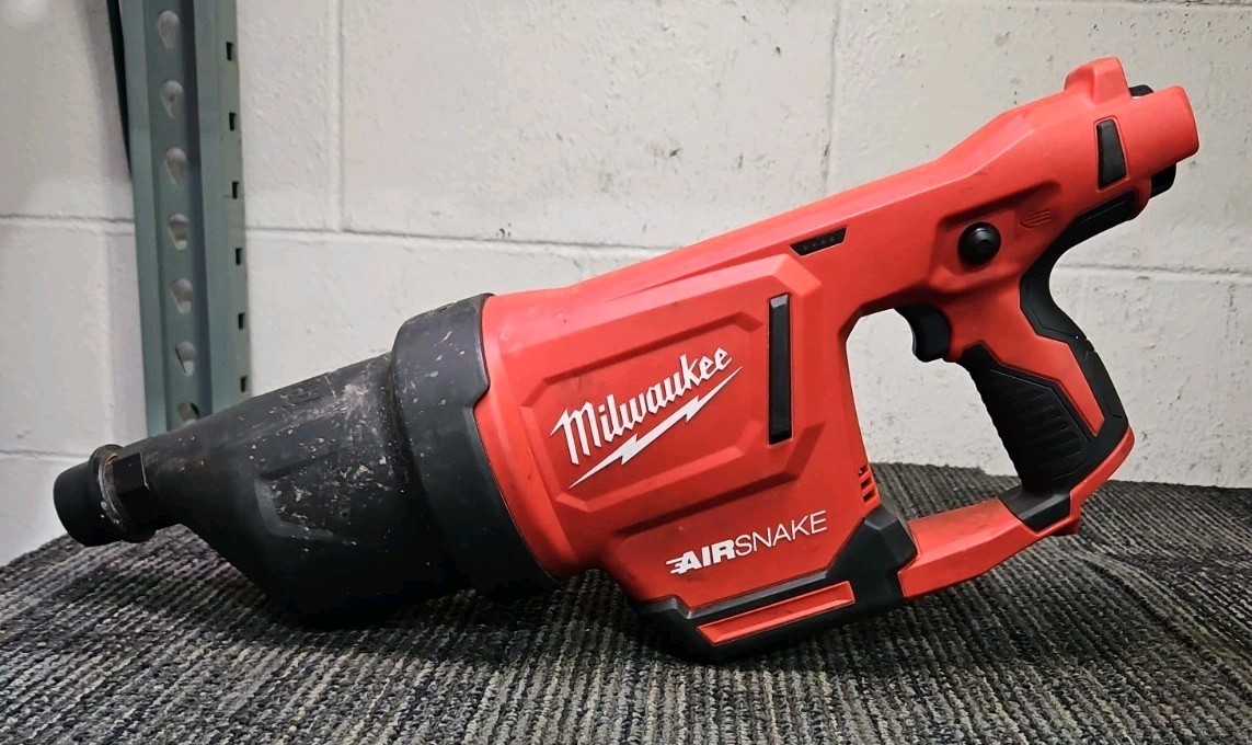 Milwaukee Tools 2572A-21 Air Snake M12 Drain Cleaning Air Gun Kit – READ