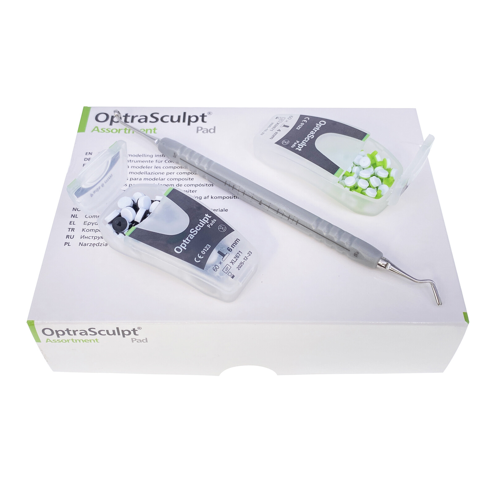 Dental OptraSculpt Foam Pads Kit Veneer Composite Resin Filling Spatula Handle