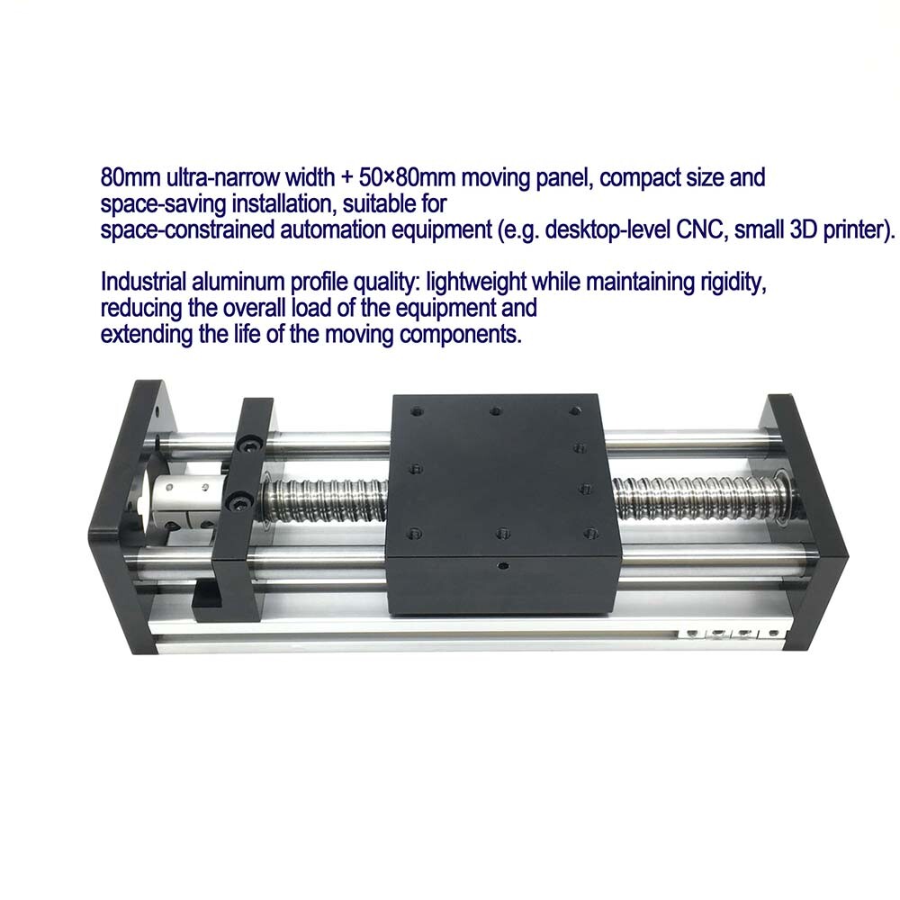 Linear Motion Stages Guideway Slide Table 1605 Ball Screws 100-300mm 40kg Load