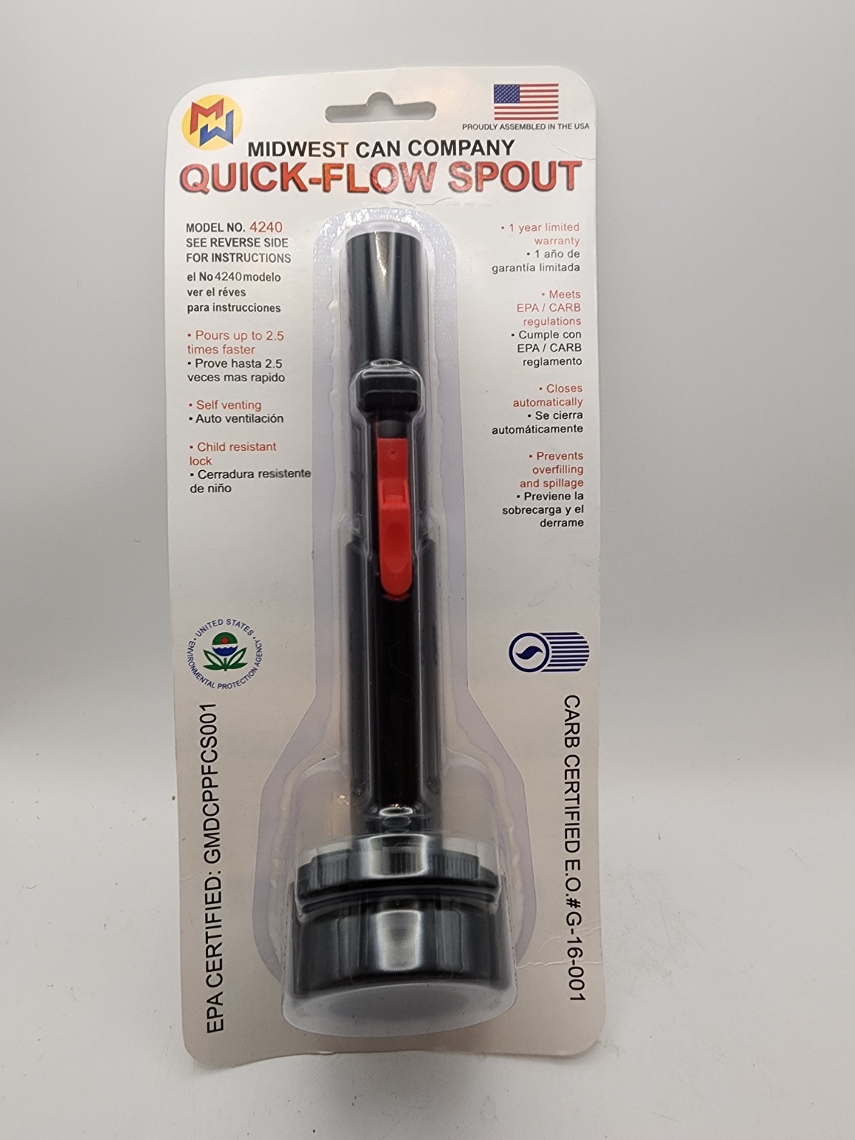 Midwest Can Company Quick-Flow Replacement Spout #4240 Pours 2.5 times faster