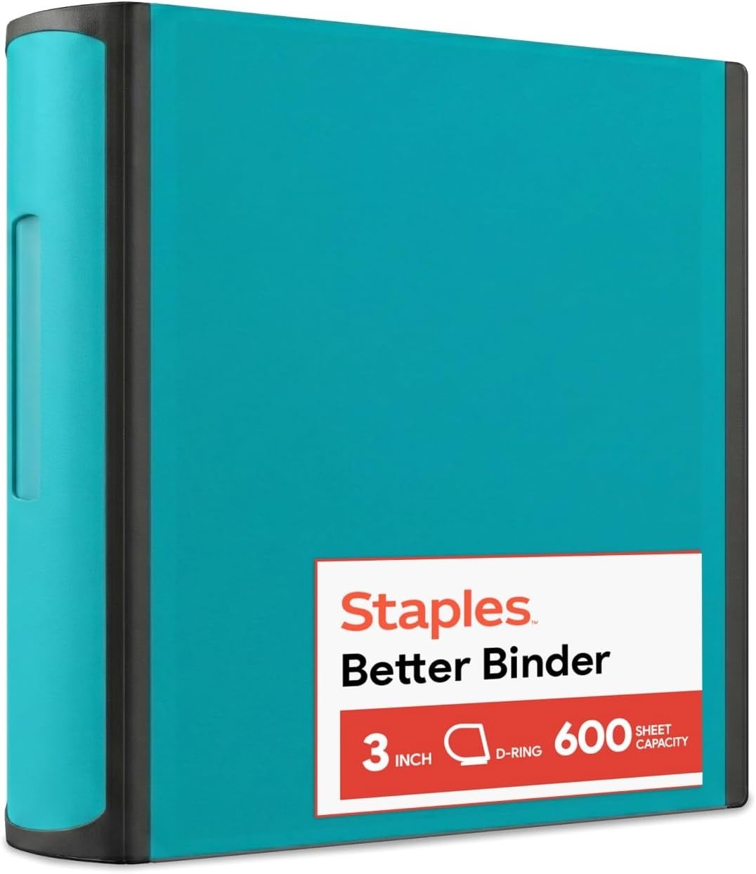 Heavy-Duty 3-Inch D-Ring Binder, Teal – Large Capacity 3-Ring Binder with Poc…