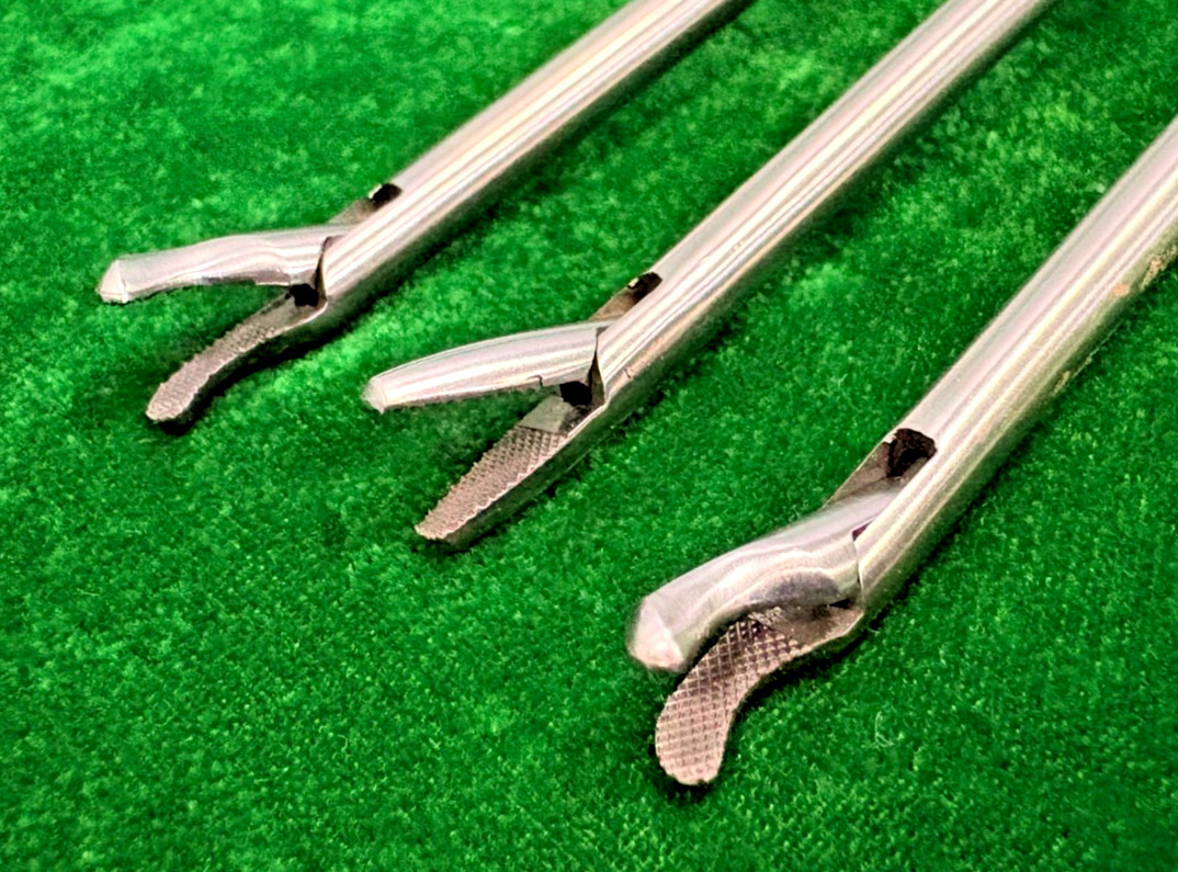 3pc Laparoscopic Bariatric Needle Holder Straight & Curved Jaw 5mmx45cm Reusable