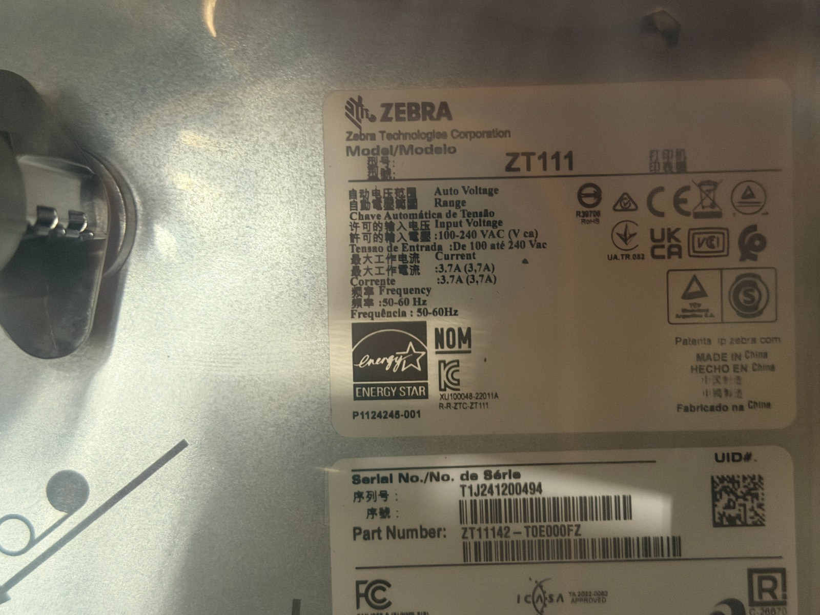 Zebra ZT111 Direct Thermal Industrial Label Printer, Black
