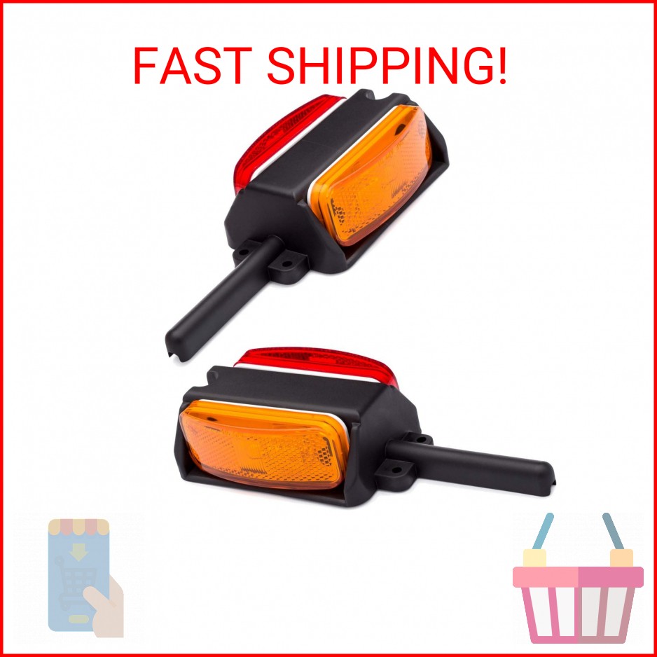 Lumitronics Pre-Wired Fender Clearance Trailer Lights Assembly (Amber/Red) – Lef