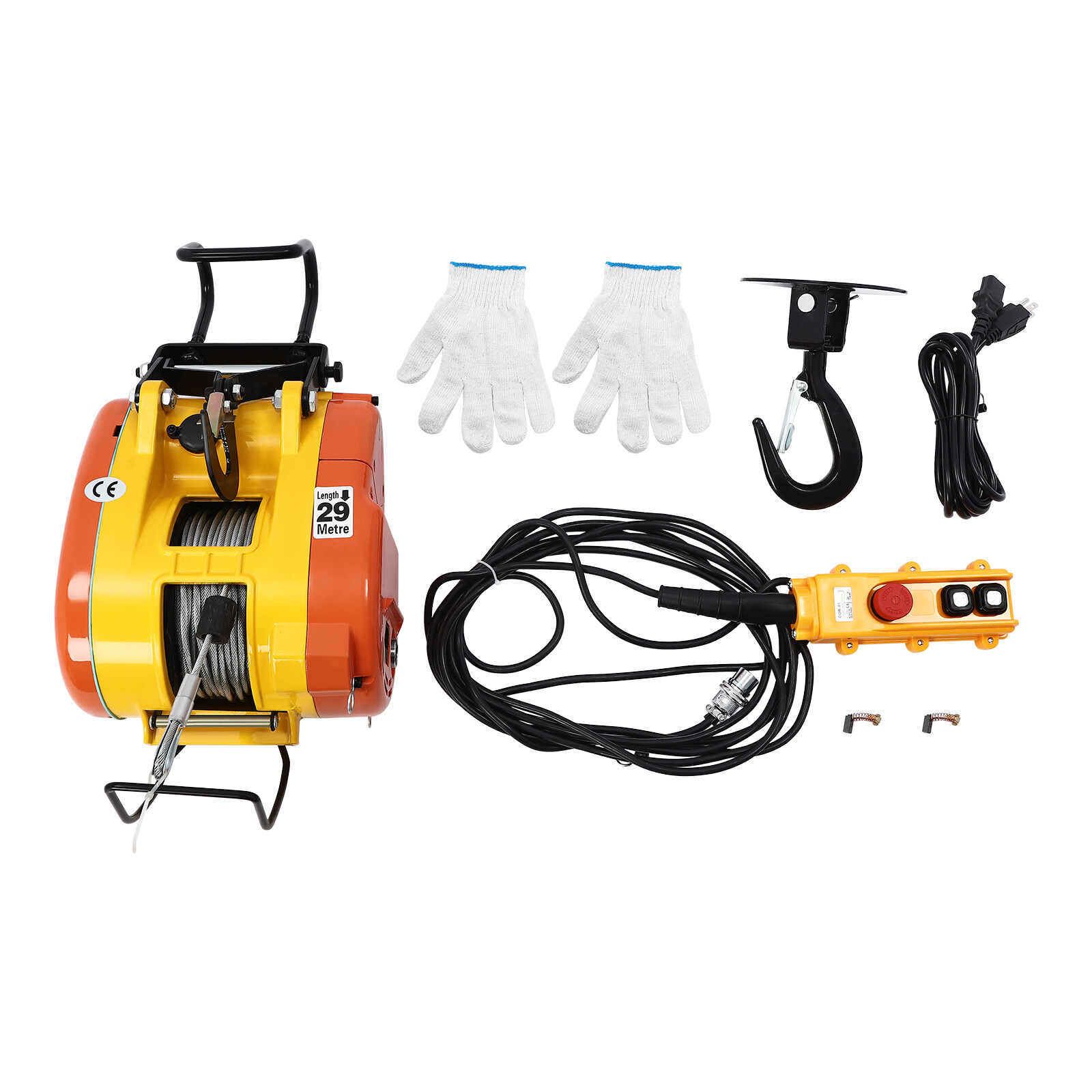 1300W 500lbs Electric Hoist 95ft Lifting Crane Winch w/Wired Remote Control 110V