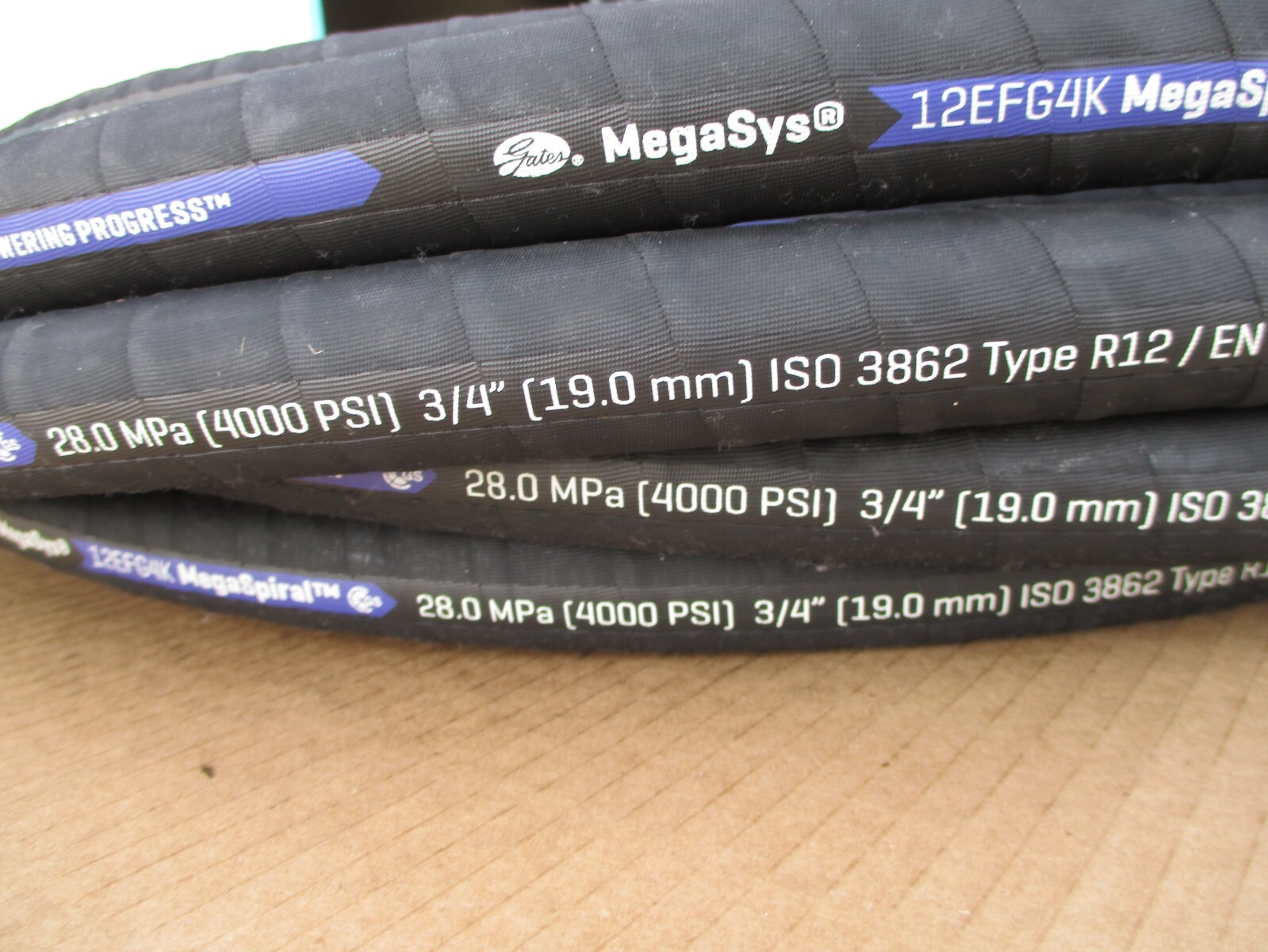 GATES HYDRAULIC HOSE 12EFG4K 3/4″ 50′ FEET FOUR WIRE HOSE SAE 100R12 4000 PSI