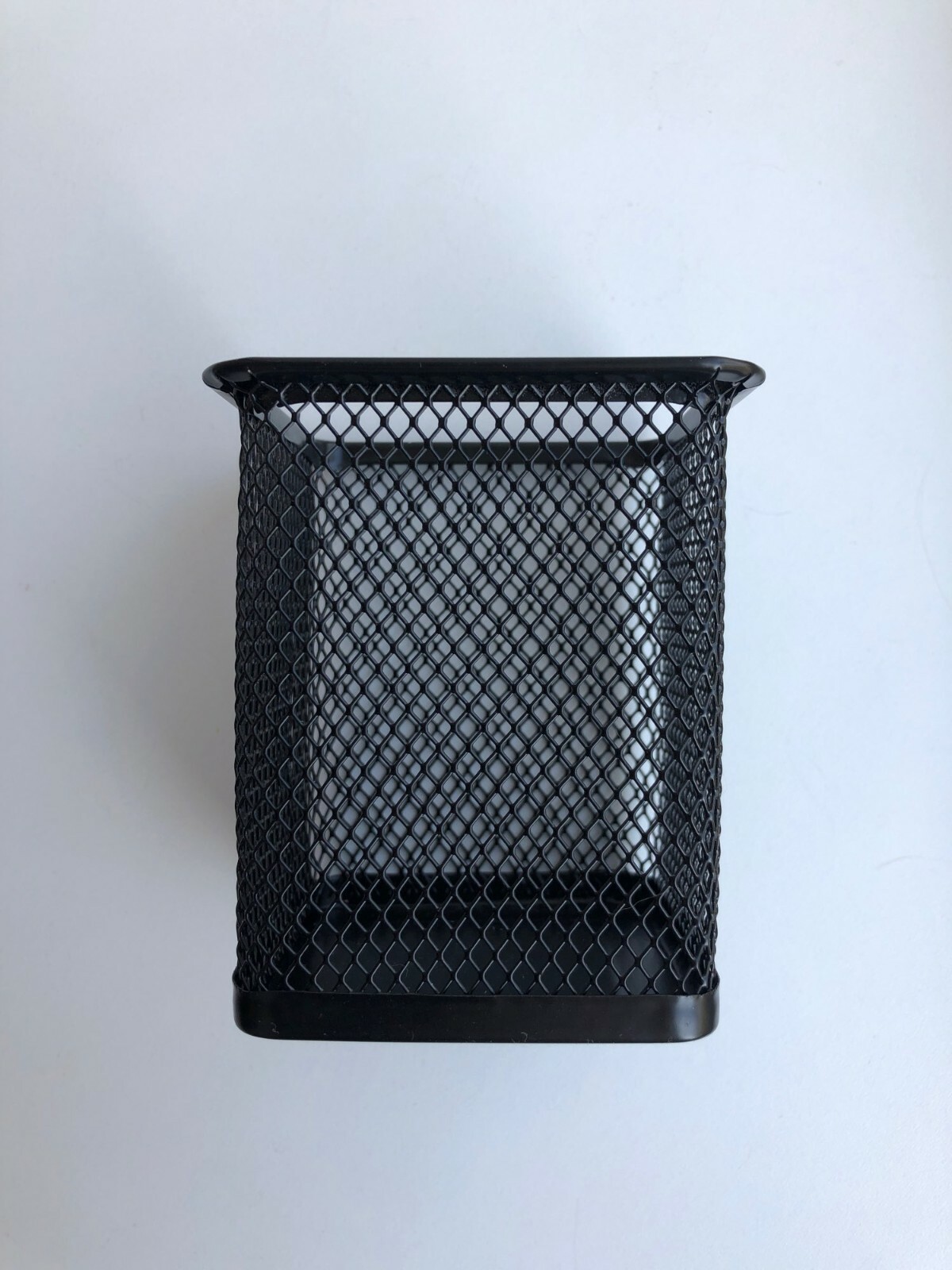 Pencil Holder Office Desk Metal Mesh Square Pen Pot Cup Case Container
