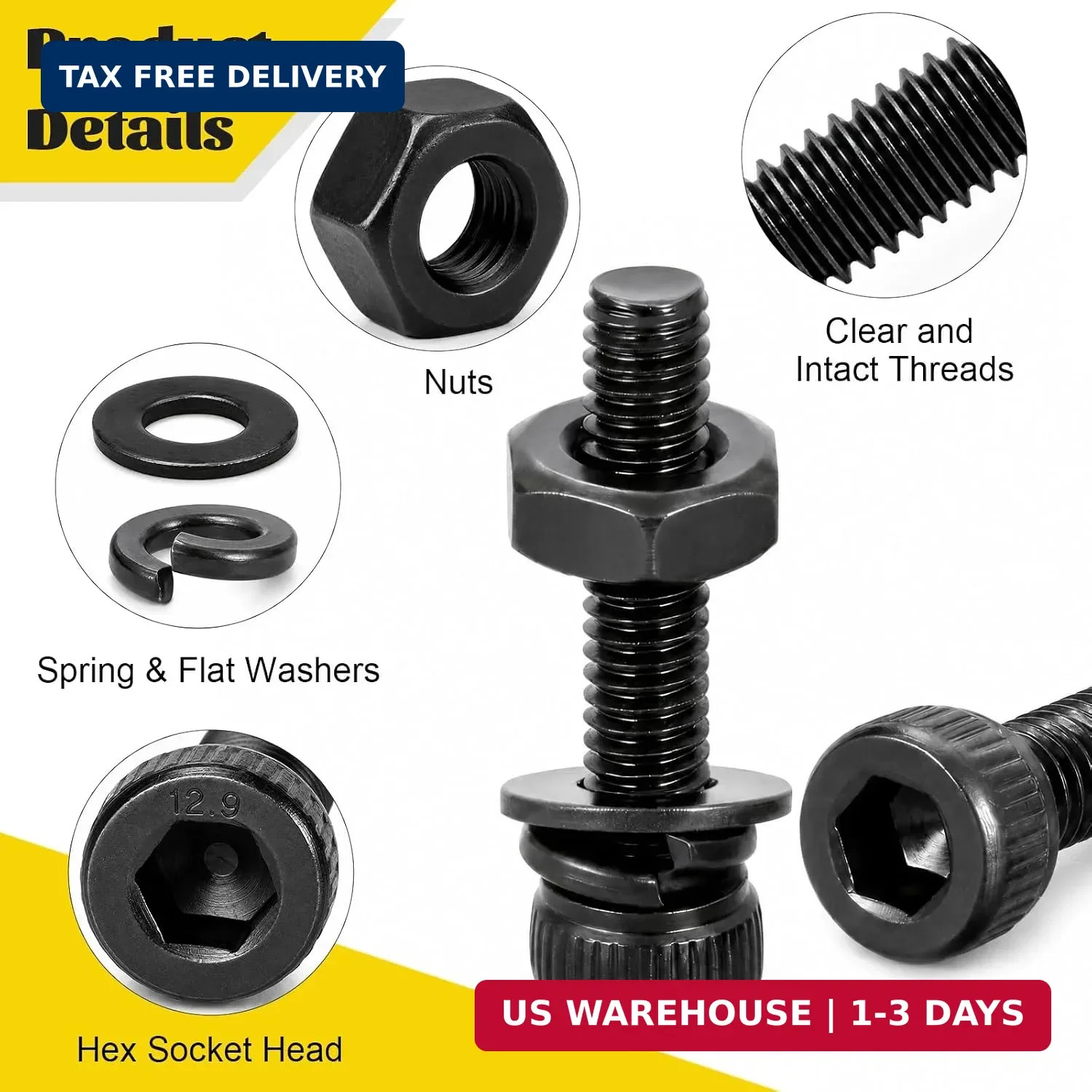 1760PCS Metric Screw Assortment Kit,M2 M3 M4 M5 Screws Set, Hex Socket Head Cap
