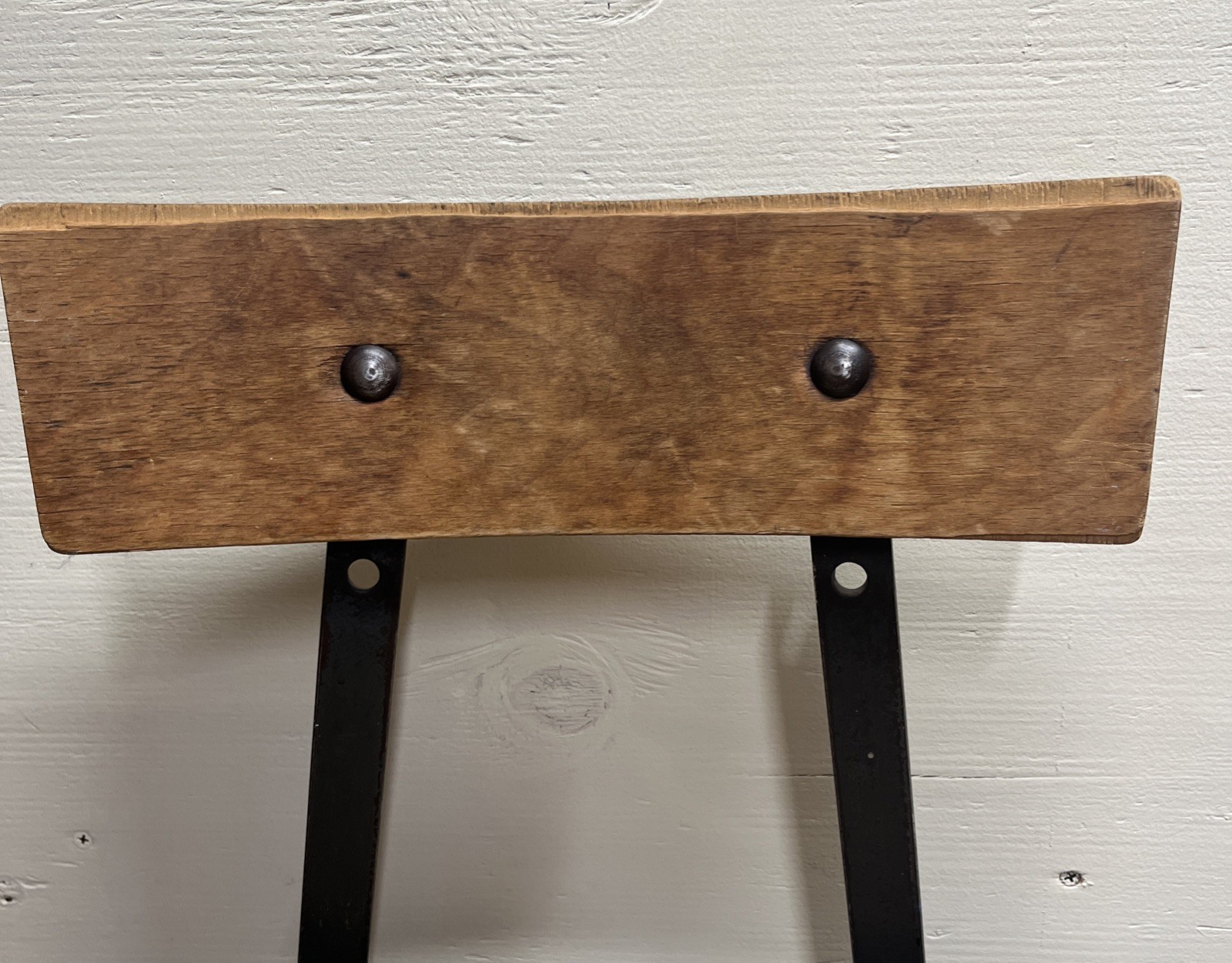 Vintage INDUSTRIAL STOOL bar metal steel shop chair mid century kitchen counter