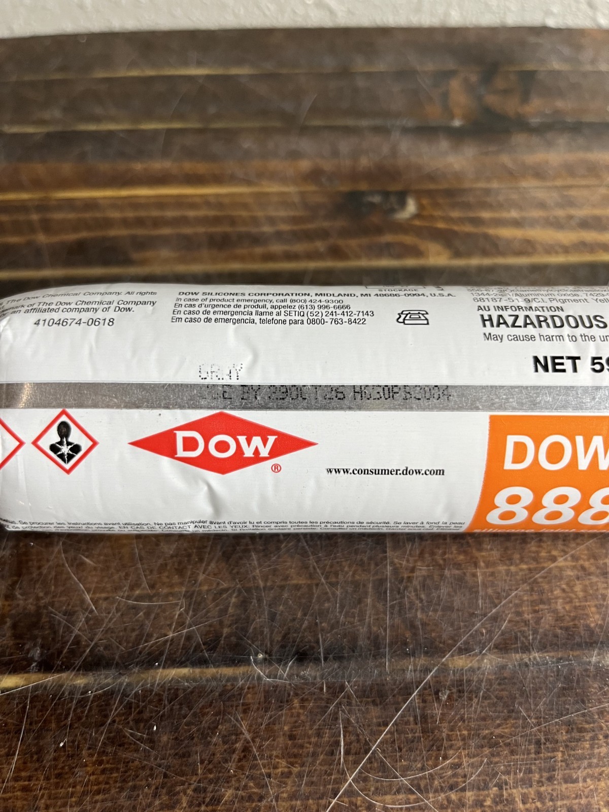 Dow Dowsil 888 Silicone Joint Sealant Gray 20 Fl Oz Sausage Pack