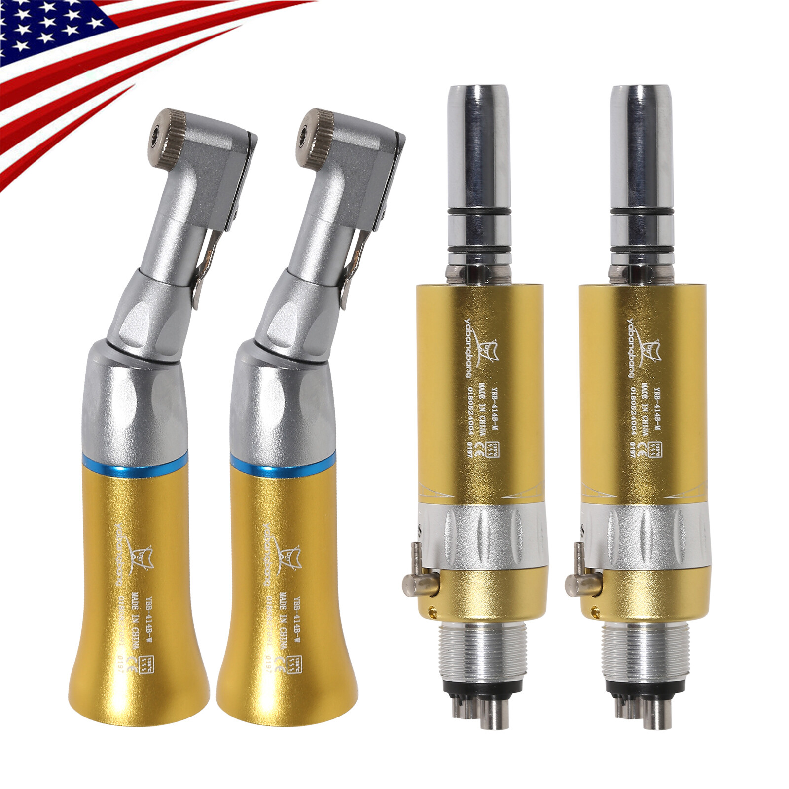 Dental Contra Angle Air Motor 4Hole Low Slow Speed Handpiece NSK Style Gold