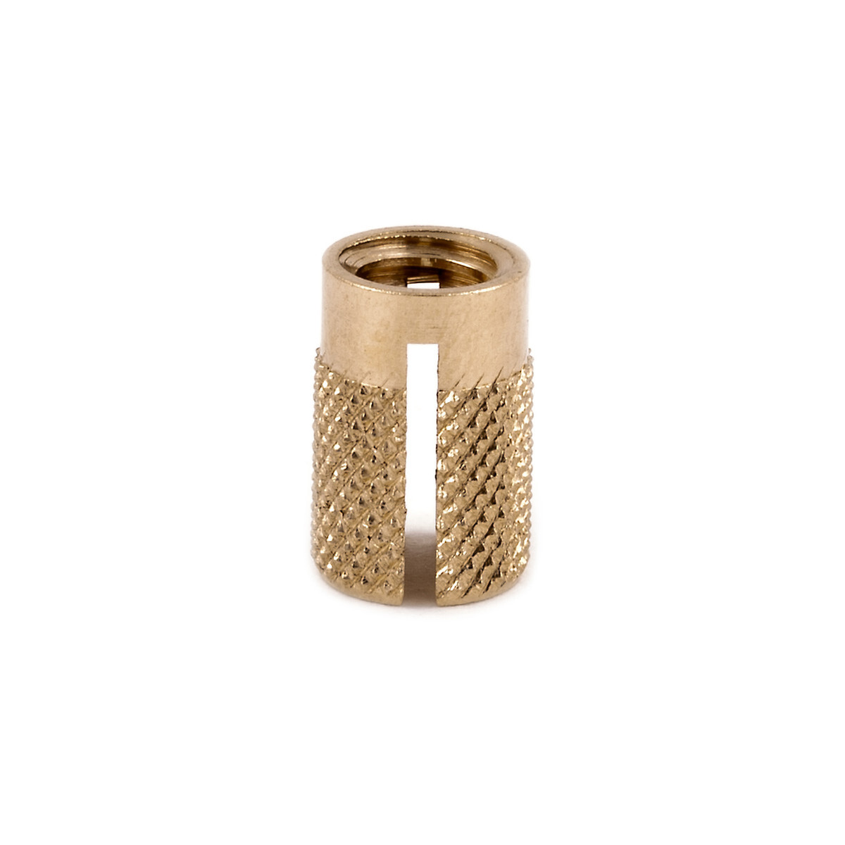 E-Z Press Brass Threaded Insert for Plastic – Flush 4-40, 6-32, 8-32, 10-32, 1/4