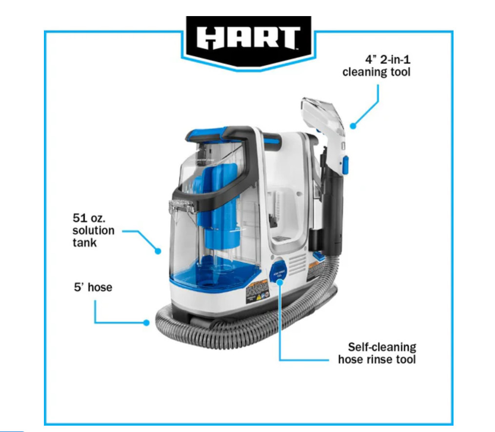 New HART HPSP25B 20V Cordless Spot Cleaner Kit – TOOL ONLY Free US Shipping
