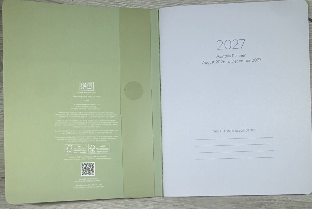 2027 Orange Circle Studio Monthly Planner 17 Month Pink Red Strawberry MEDIUM