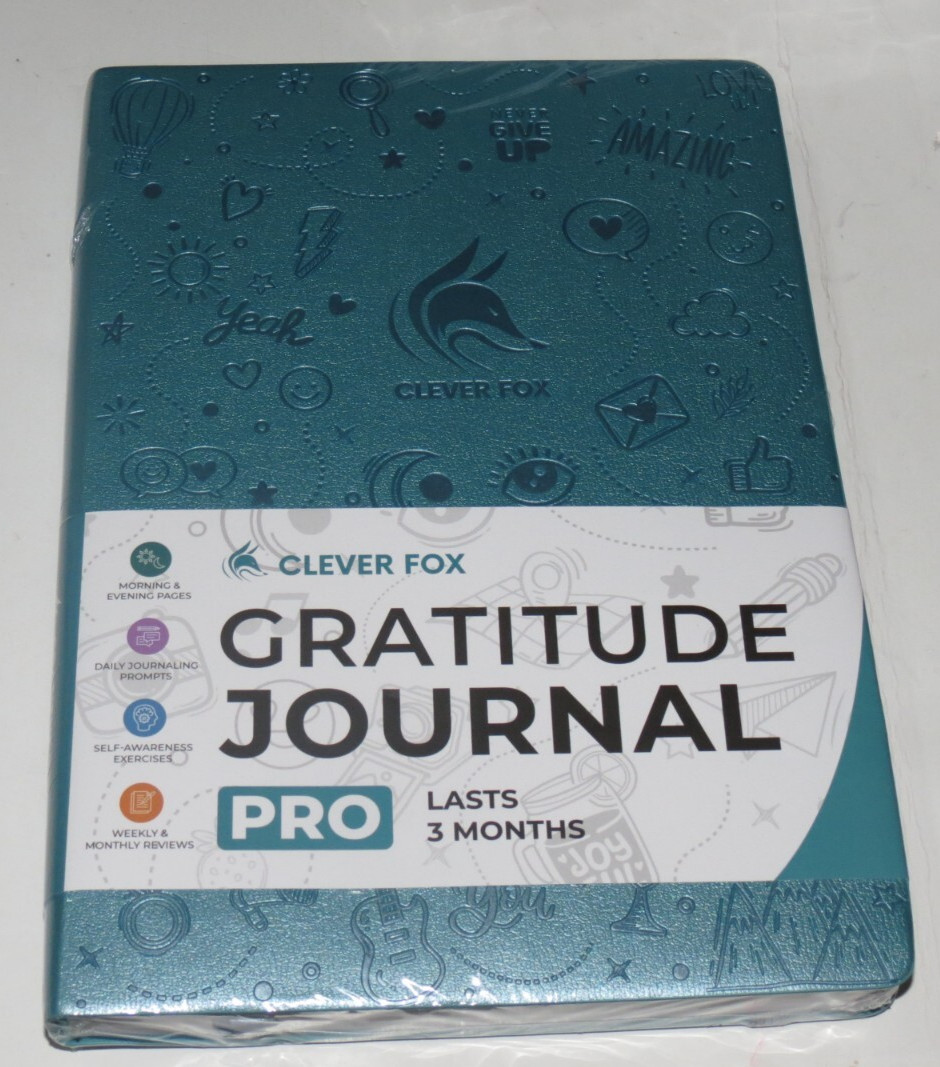 b4 Clever Fox Gratitude Journal Happiness Positivity & Affirmation Daily Teal