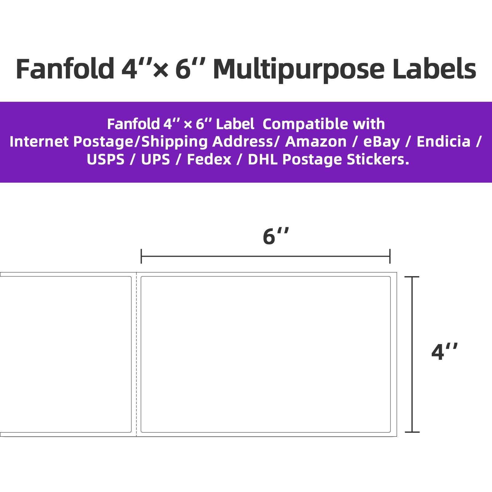 AveneMark 4 Stacks 2000 Labels 4″ 4″x 6″ Fanfold(4 Stacks-2000 Labels), White