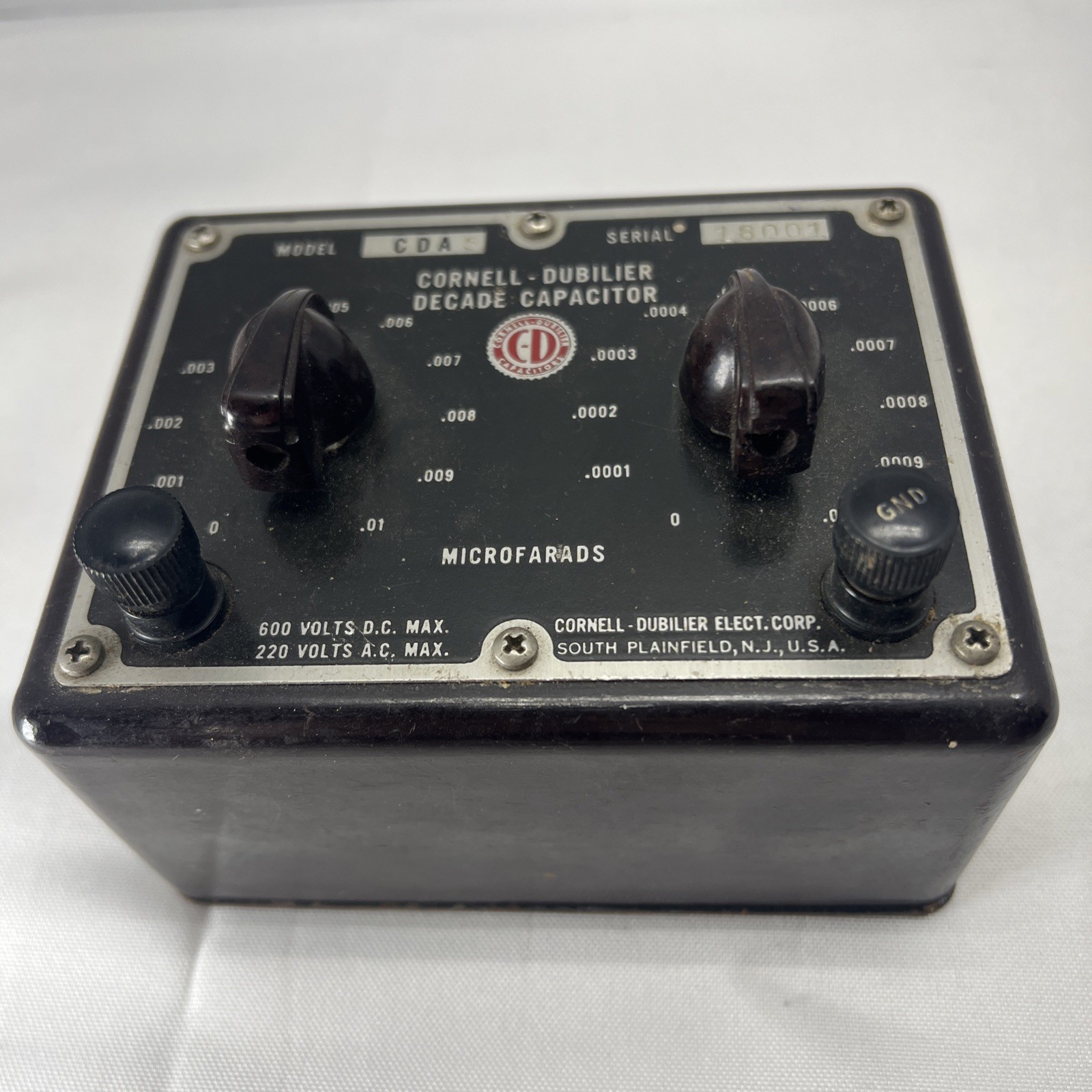 Vintage Cornell-Dubilier Decade Capacitor Model CDA 5