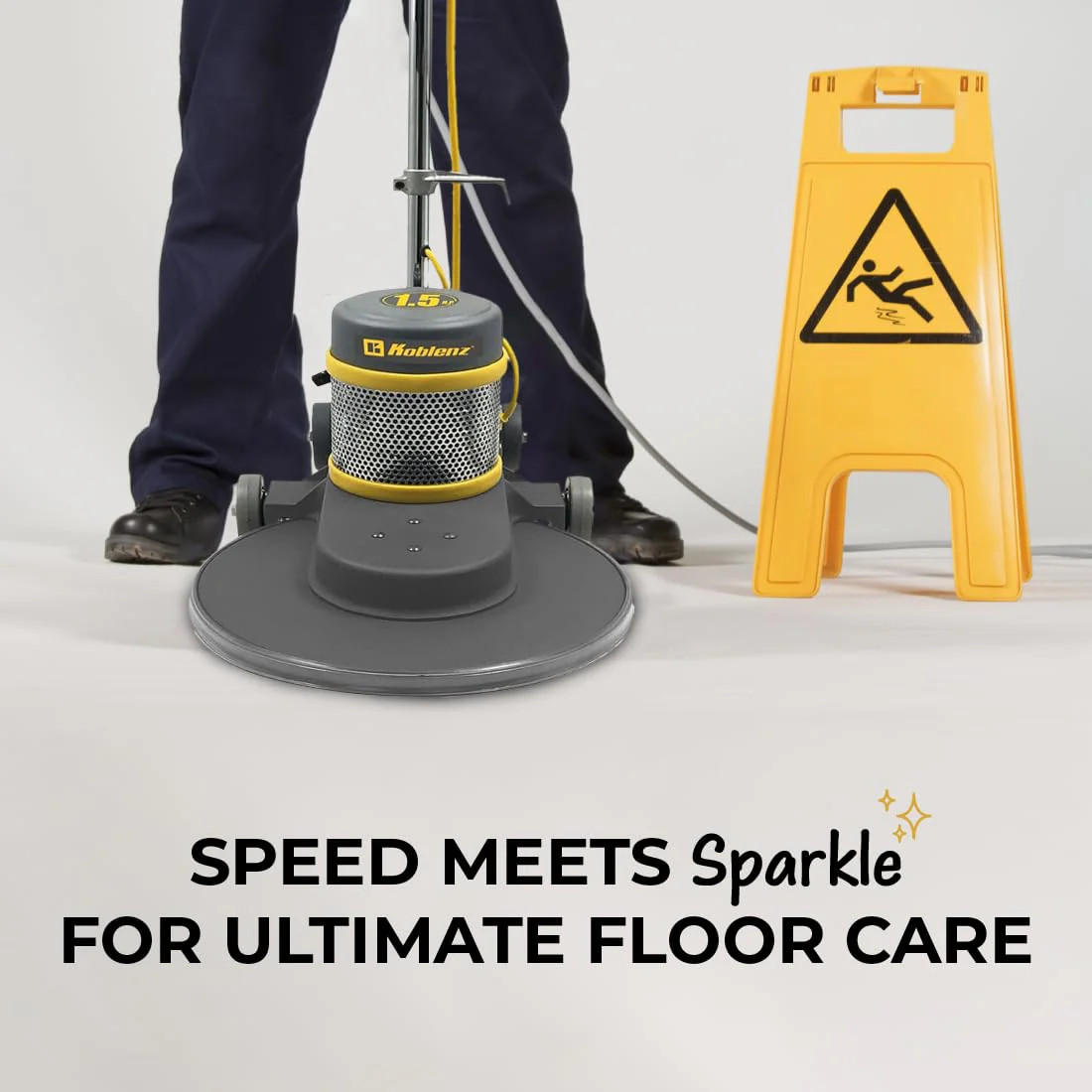 Koblenz B-1500-P High-Speed Floor Burnisher, Includes 20″ Floor Cleaner Pad, 1.5