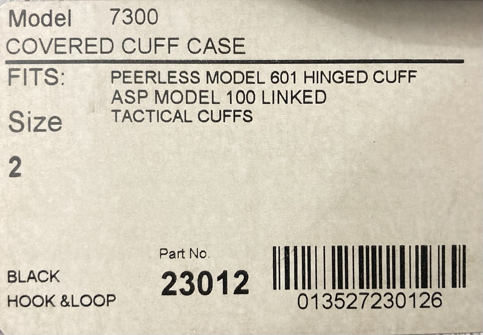 Bianchi AccuMold 7300 Covered Handcuff Case Black Hook & Loop MPN 23012