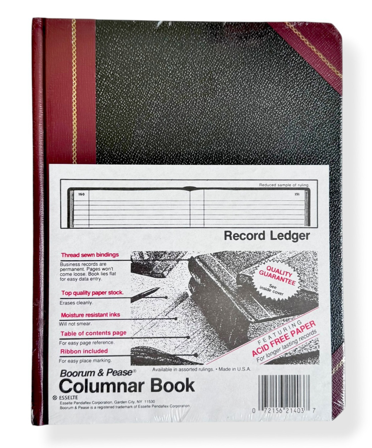 Book Record Ledger Boorum & Pease Hardcover Columnar 21-300-R Acid Free Sealed
