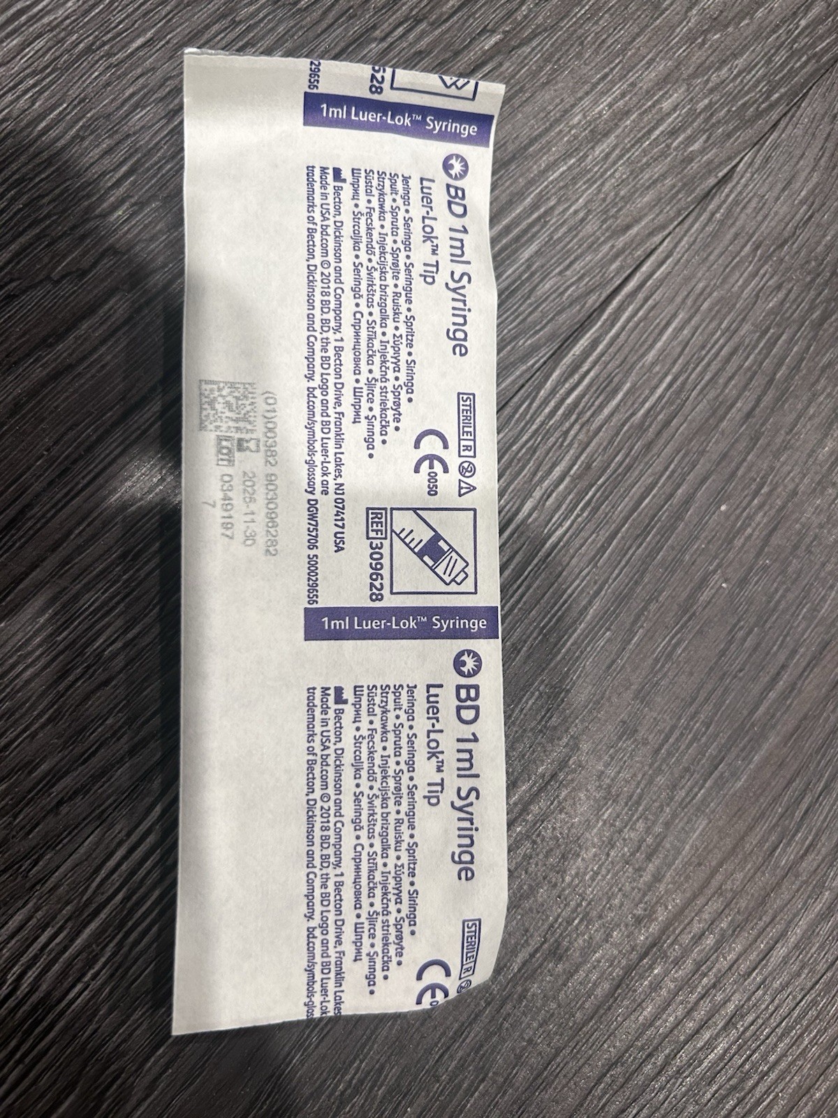 1 cc BD Leur Lock Syringes With NO needle