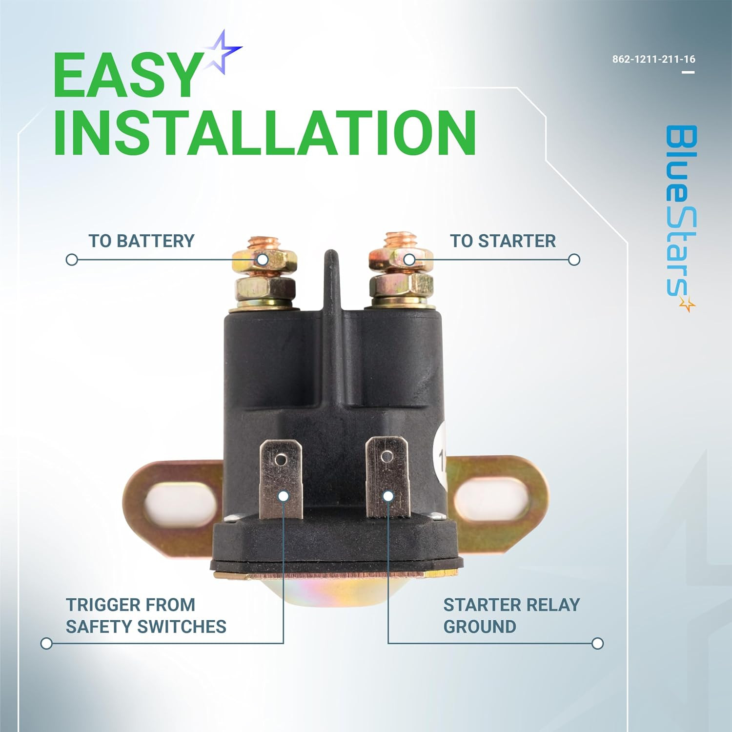 862-1211-211-16 AM138068 Starter Solenoid Relay 12V – Compatible with Trombetta