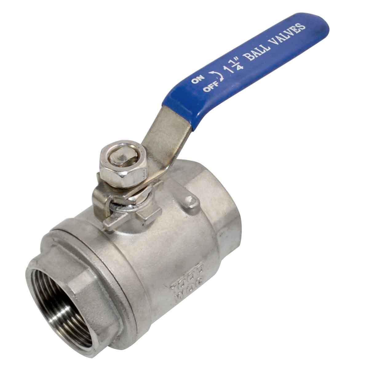BALL VALVE1-1/4″ 1.25 in NPT Female Threaded Full Port Stainless Steel SS 316