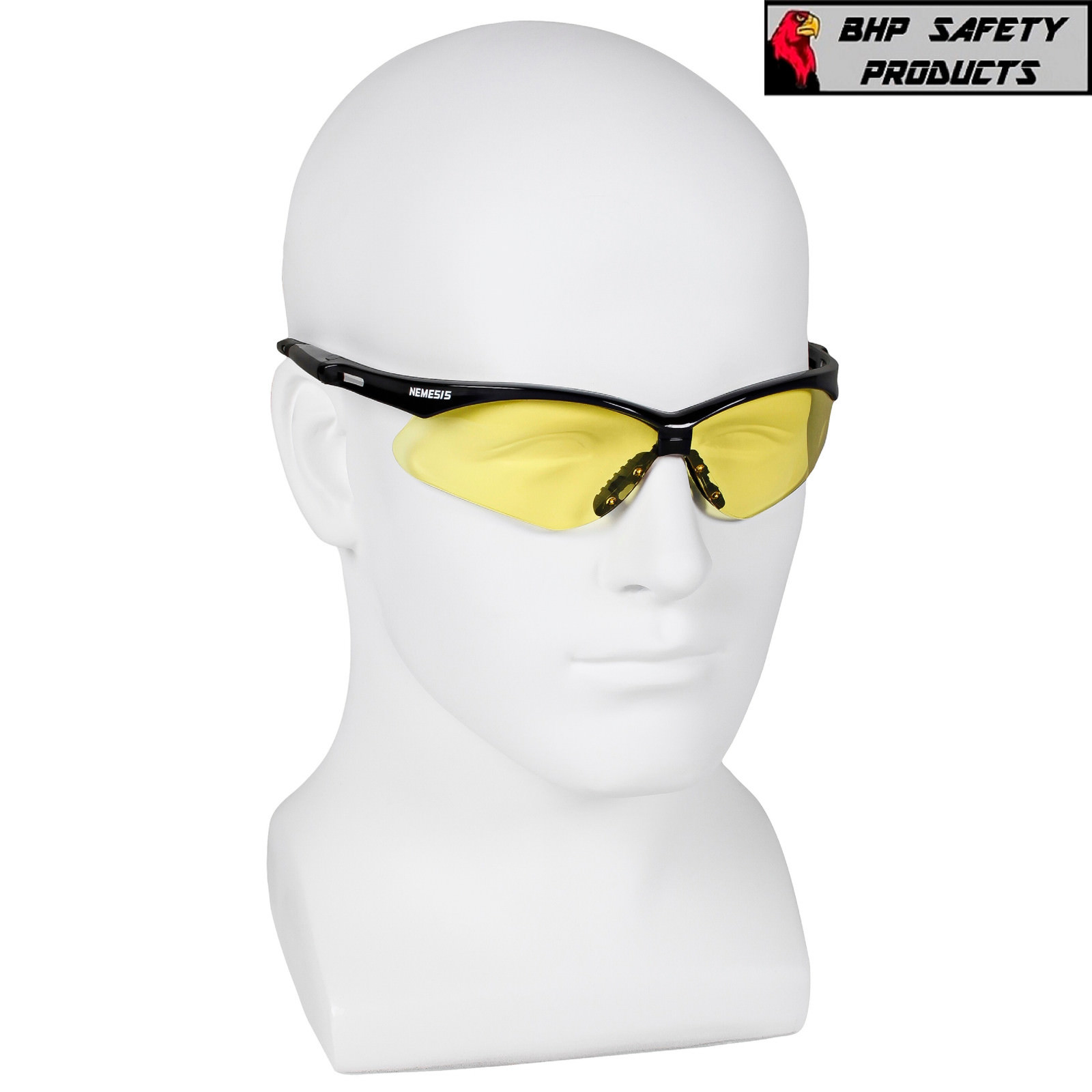 KLEENGUARD NEMESIS SAFETY GLASSES YELLOW/AMBER LENS NIGHT DRIVING 25659 (1 PAIR)