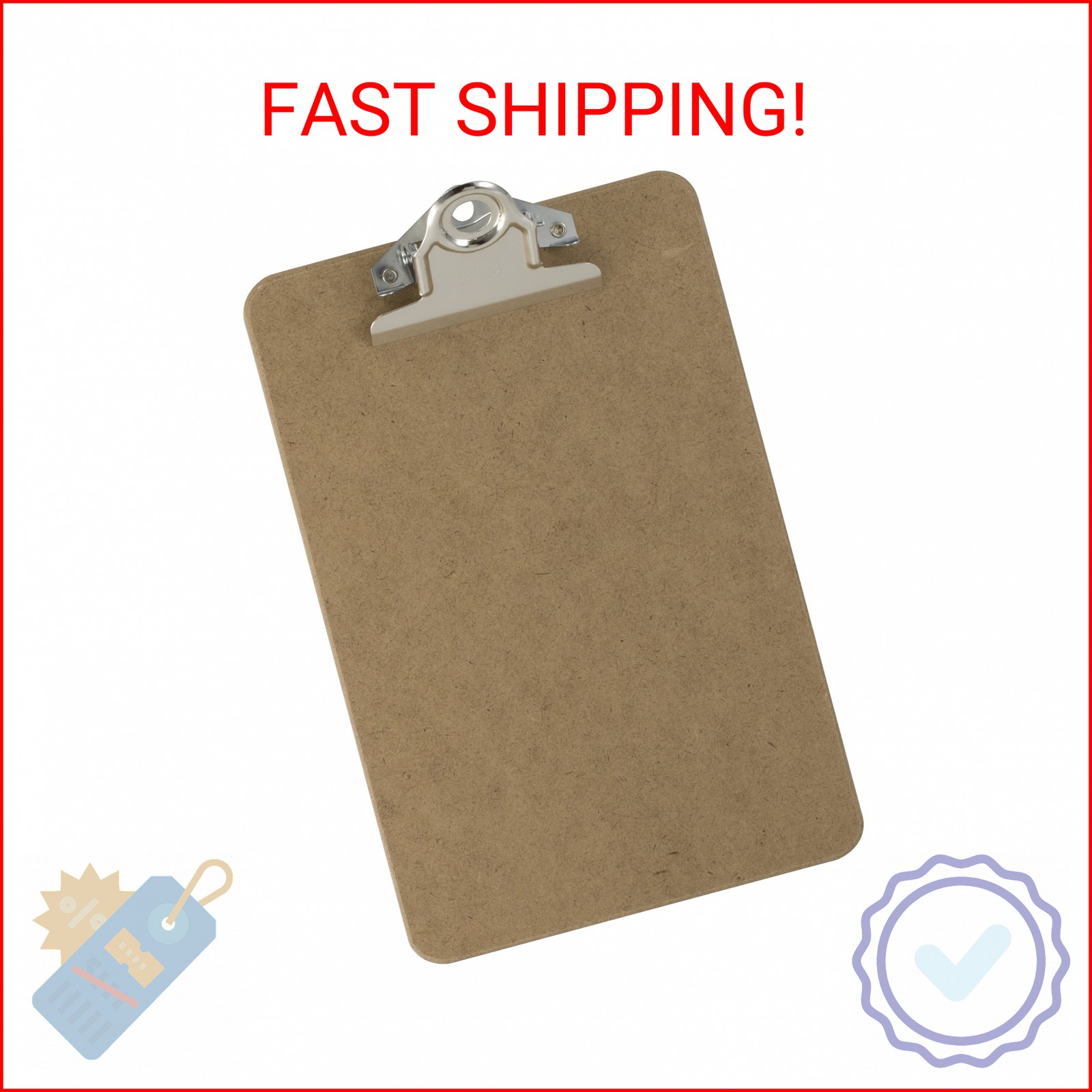 Officemate Recycled Wood Clipboard, 3 Inch Clip, 1 Pack Clipboard, Memo Size (6