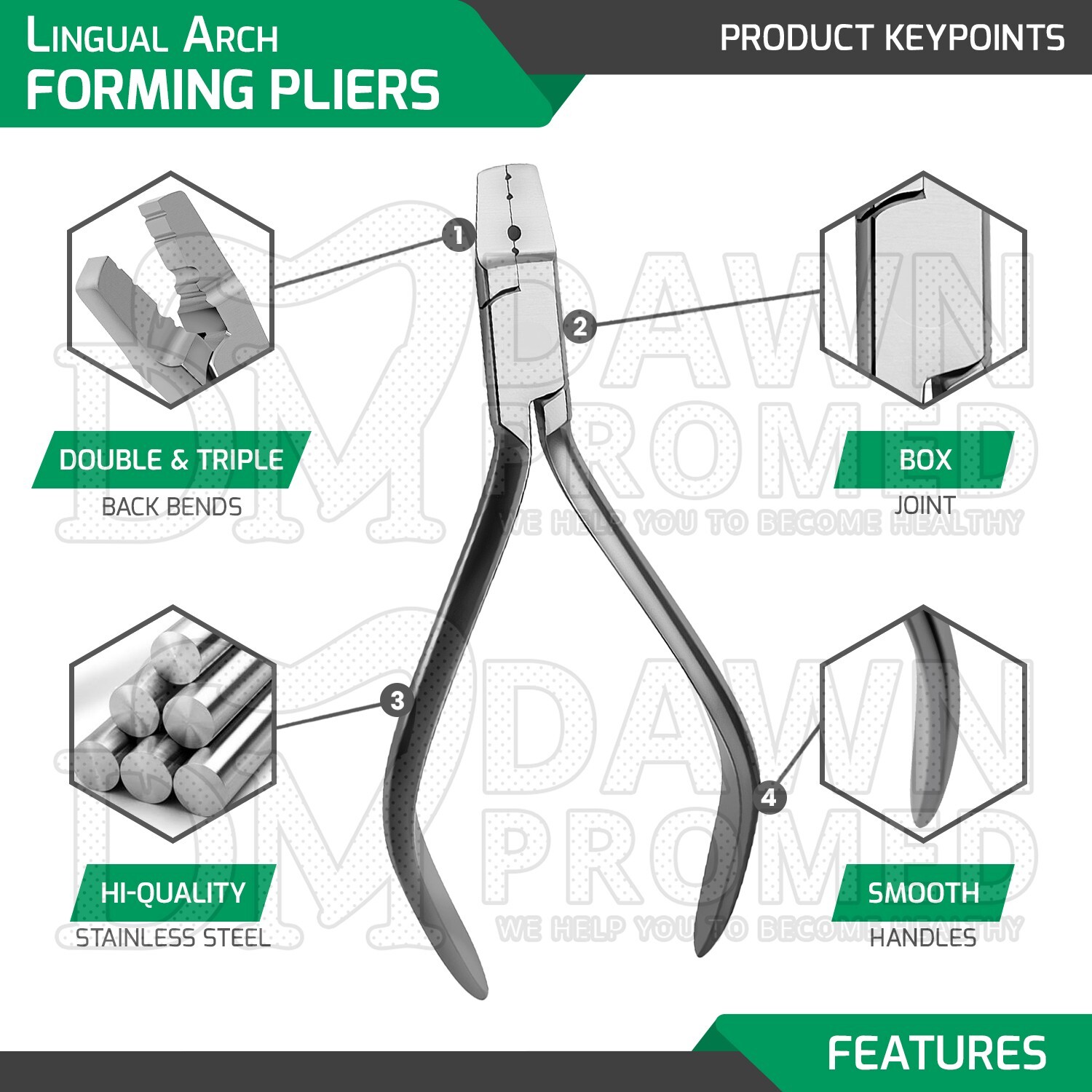 Lingual Arch Forming Pliers Wire Adjmt Orthodontic Dental Instruments German Gr