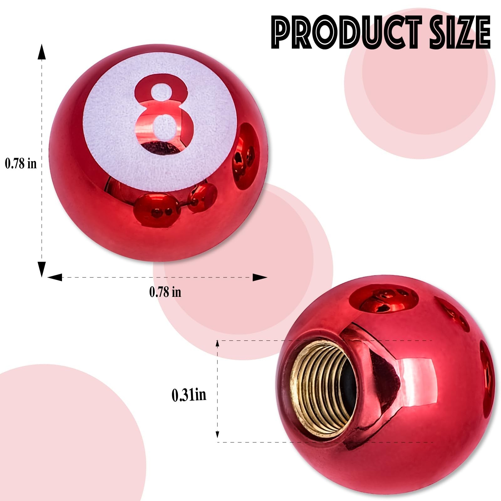 4PCS 8 Ball Style Tire Valve Stem Caps, Universal Copper Core Dustproof Tire …