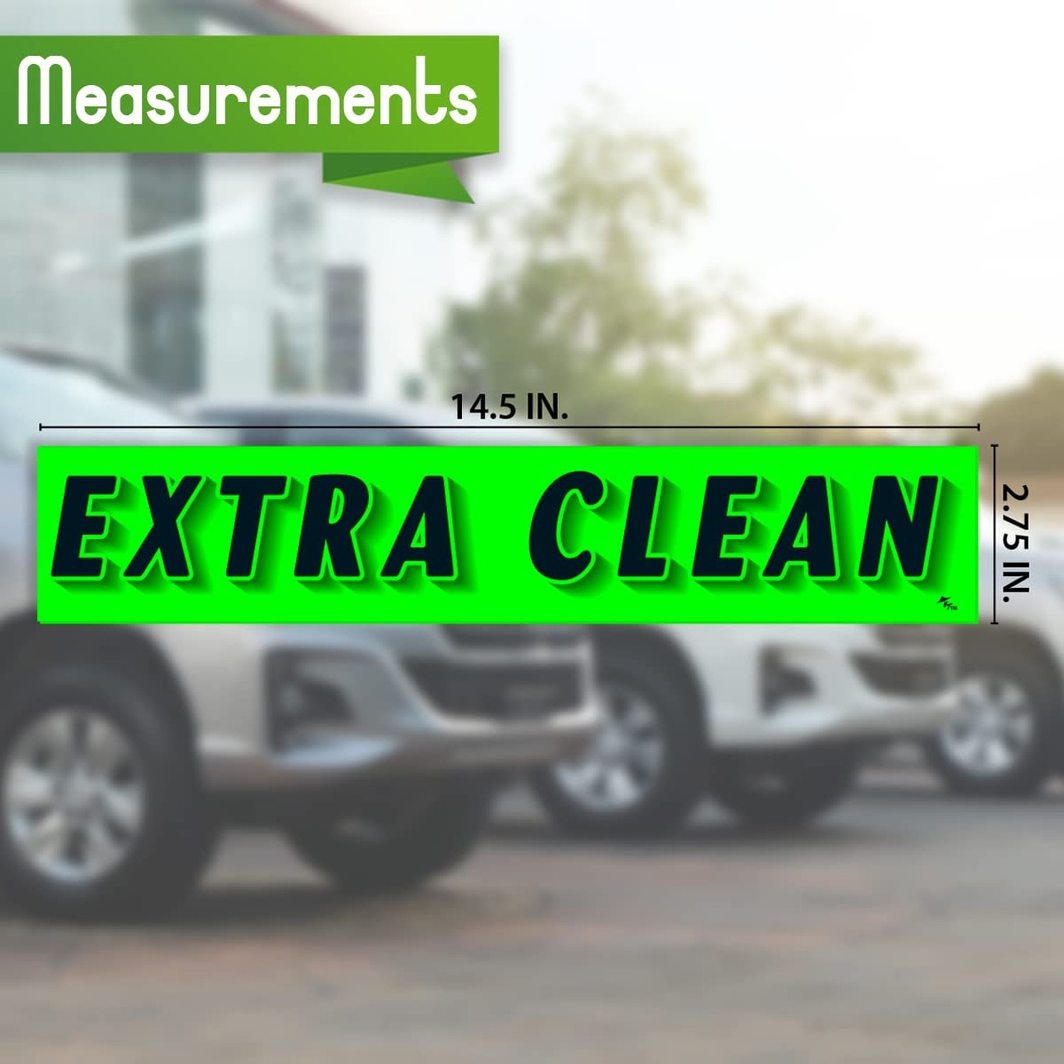 Versa-Tags Chartreuse Green Vinyl Slogan Stickers – 12-Pack for Car Dealer Wi…