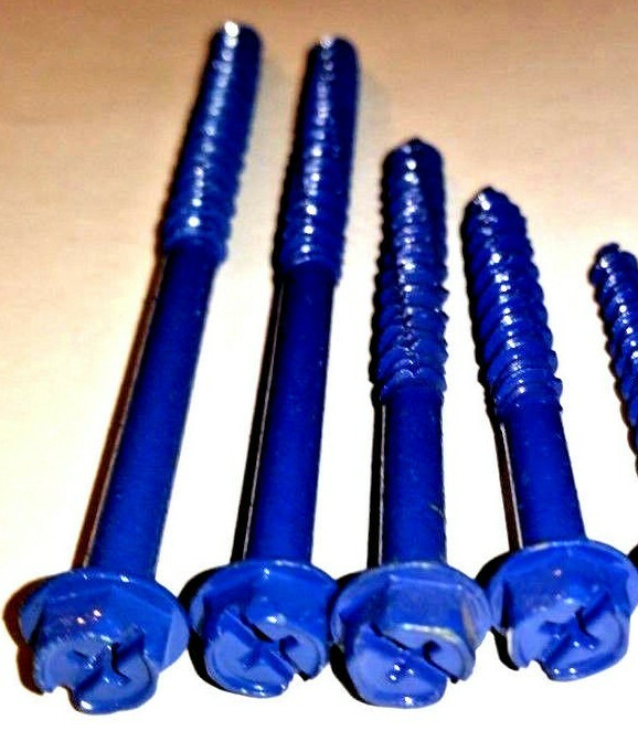 Concrete Masonry HEX Head 1/4x 1-1/4″ to 6″ Anchor Screw, Blue,Tapcon, Bulk
