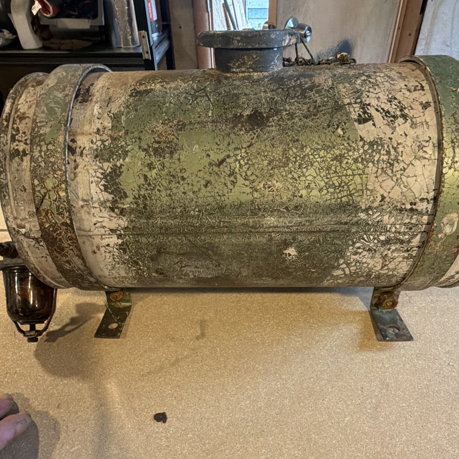 Vintage Industrial Fuel Tank With Filter 2.5 Gallon