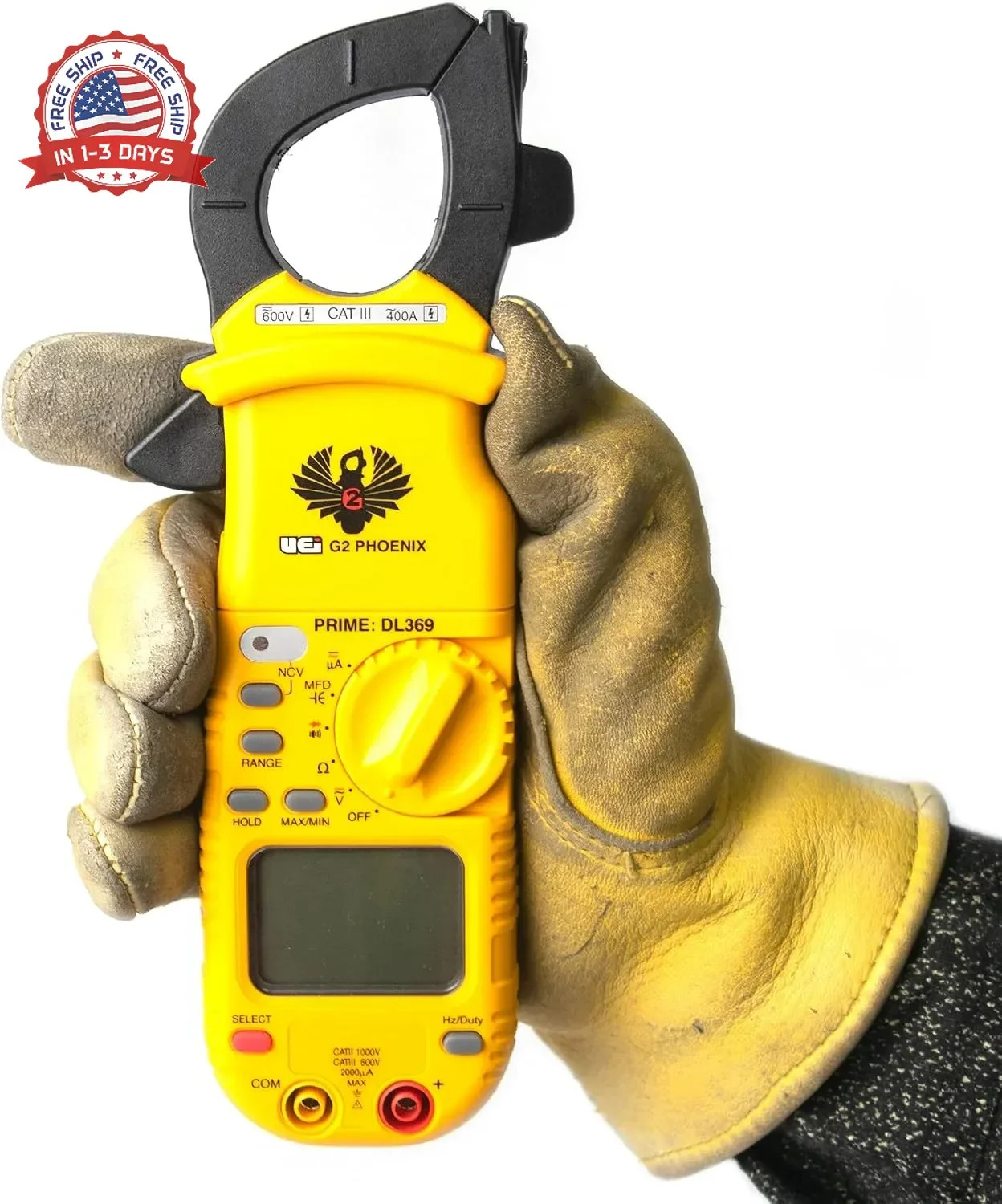 UEi DL369 Digital Clamp Meter HVAC Auto-Ranging 4000 Counts Volt Meter AC Amp Me