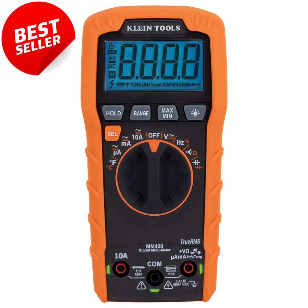 Klein Tools MM420 TRMS Digital Multimeter Auto Ranging 600V 10A Tester – US