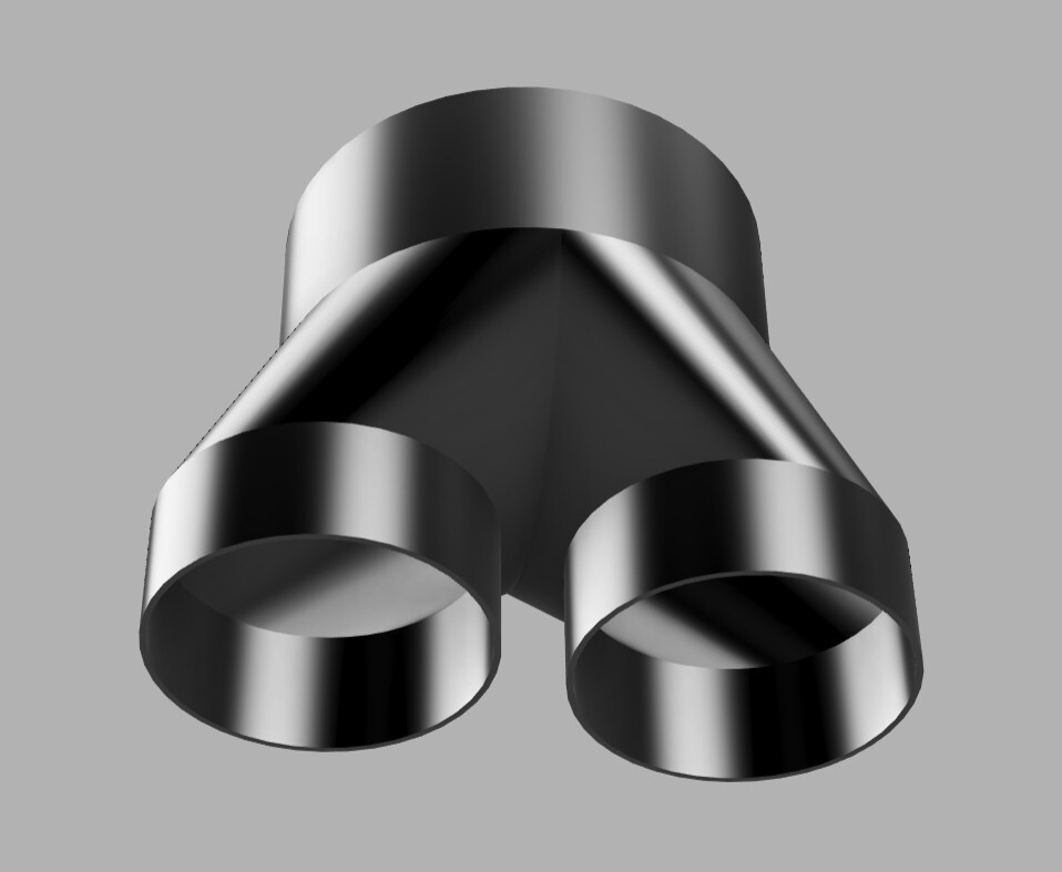 6in to 4in 2-Way Duct Hose Splitter 4in Y WYE Connection for Woodwork Dust